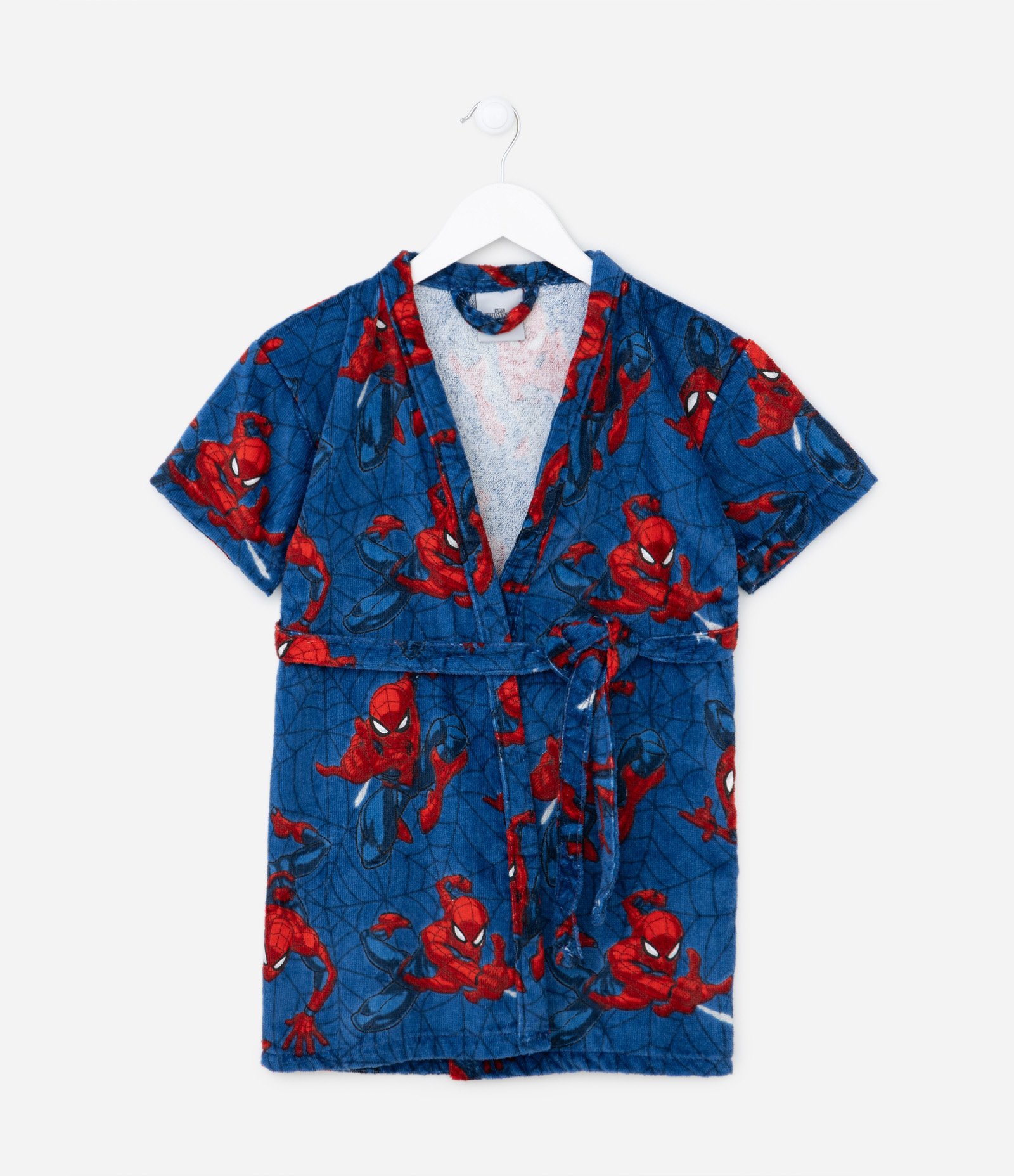 Roupão Infantil Atoalhado com Estampa do Homem Aranha - Tam P ao GG Azul 1