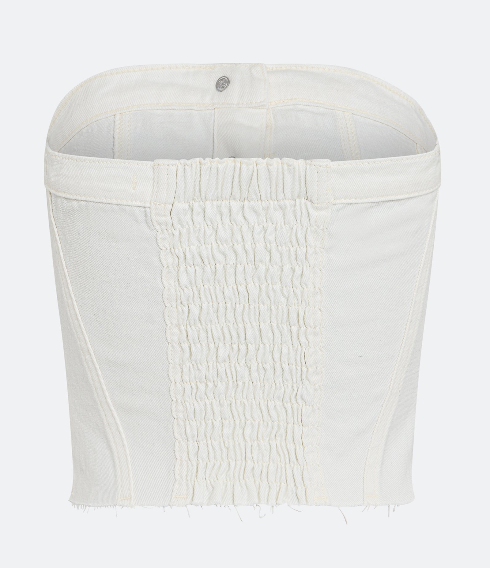 Blusa Tomara que Caia em Sarja com Lastex nas Costas Off White 6