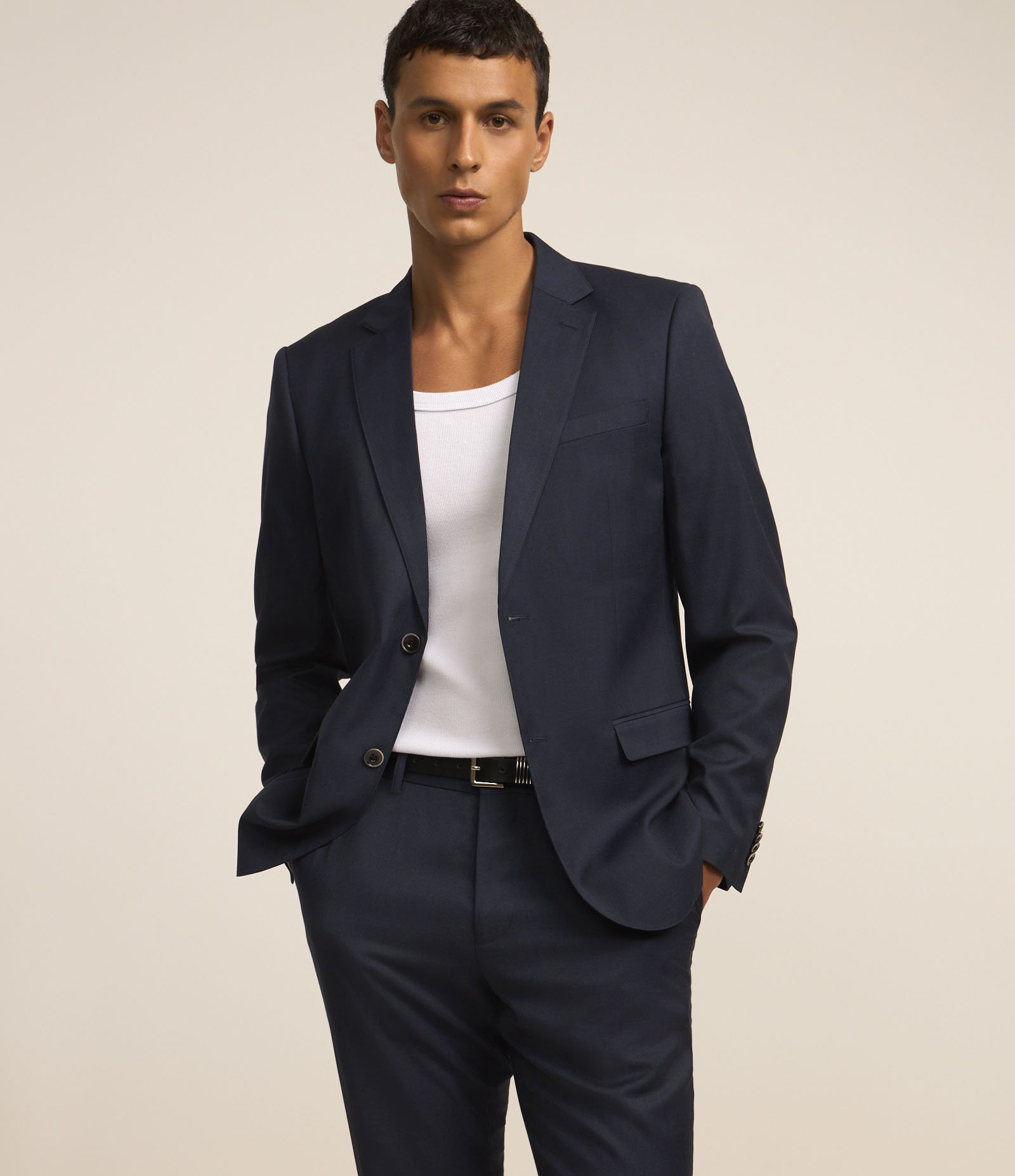 Paletó Slim Alfaiatado com Gola Lapela e Bolsos Azul Escuro 1