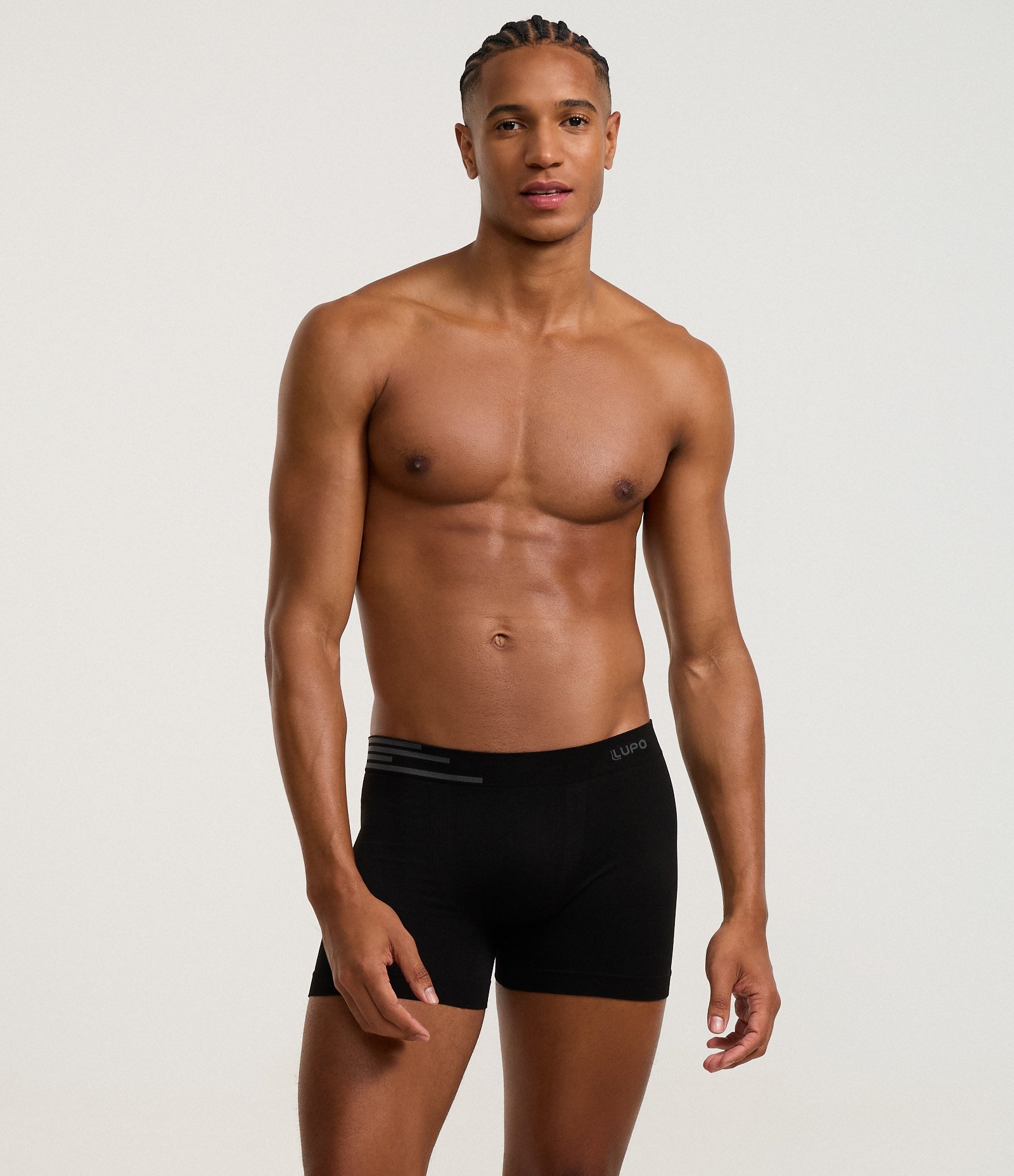 Cueca Boxer em Microfibra com Cós Elástico Lupo Preto 3