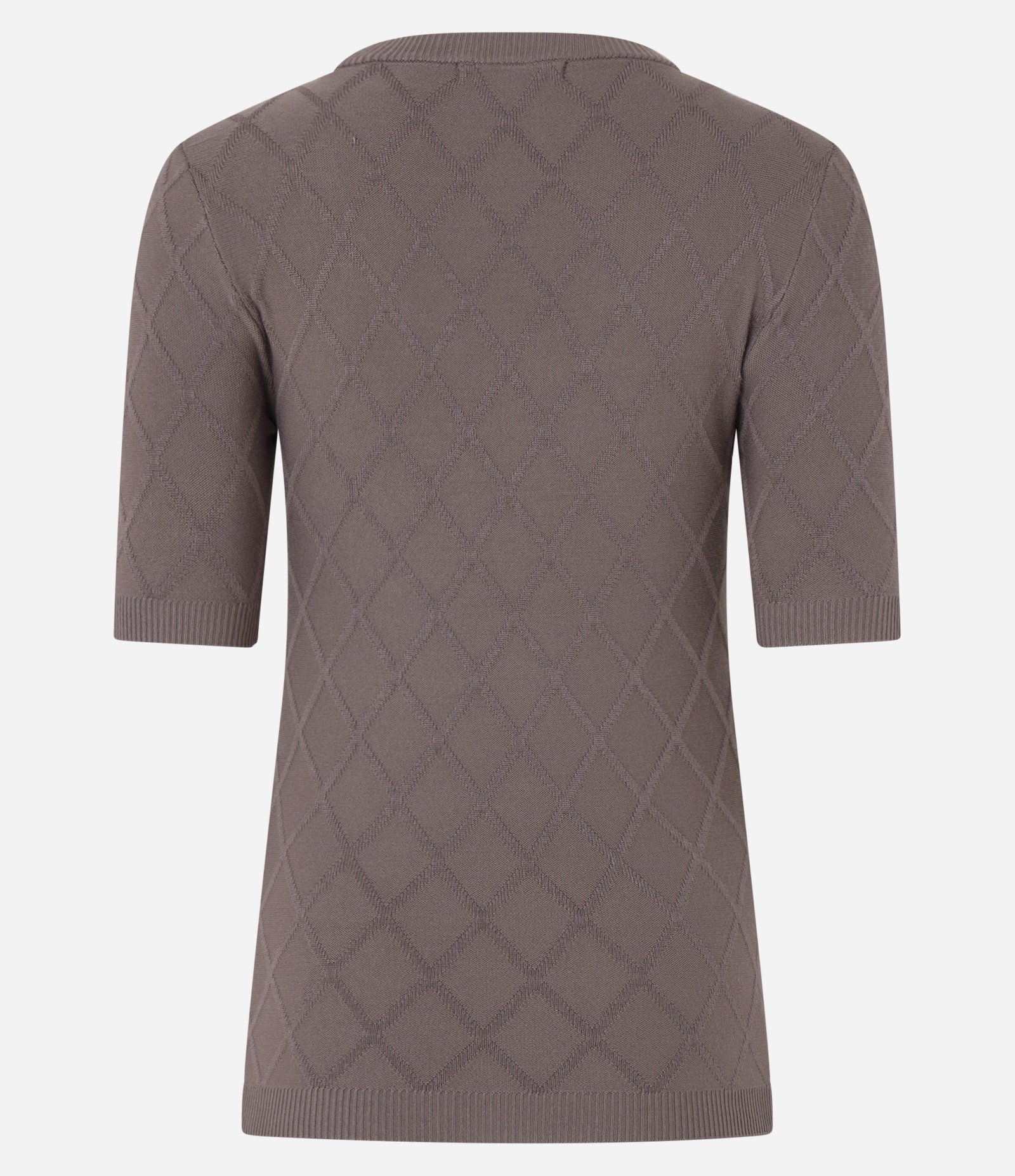 Blusa em Tricô com Losangos em Textura Marrom 7