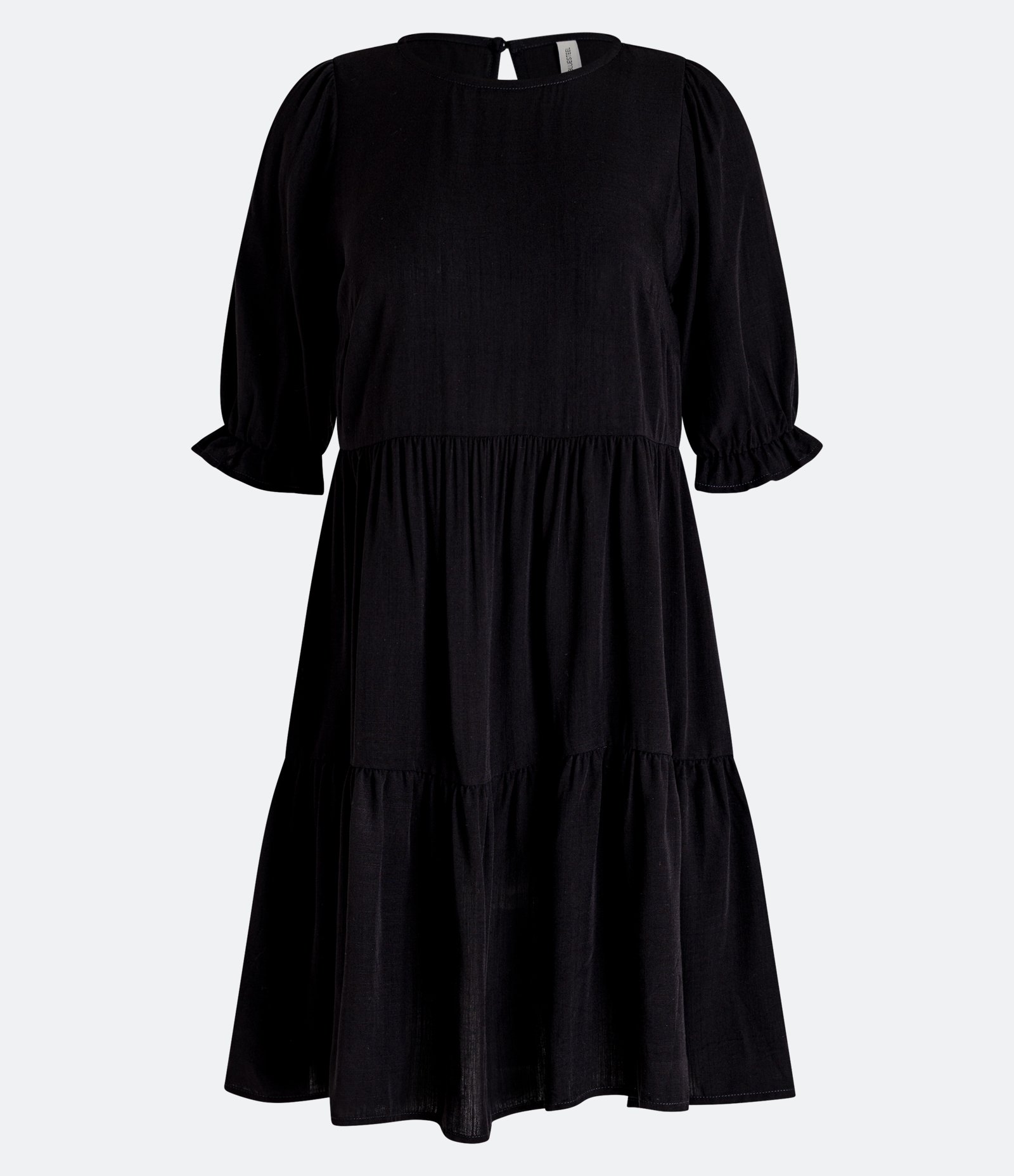 Vestido Curto em Viscose com Babados na Saia 5