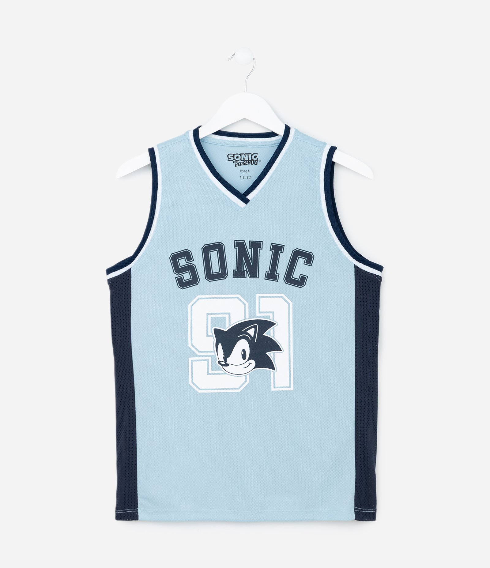 Regata Infantil com Estampa de Basquete do Sonic - Tam 5 a 12 anos Azul 1