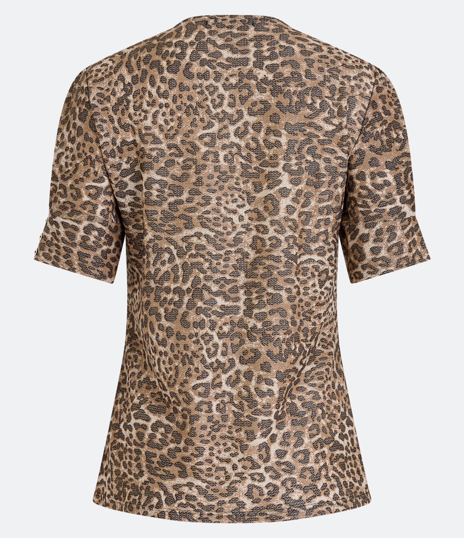 Blusa Manga Bufante em Viscose com Pintas de Onça Estampadas Marrom 3
