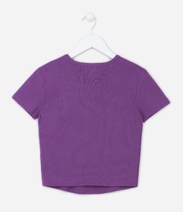 Blusa Cropped Infantil Em Viscose Tam 5 A 14 Anos Roxo