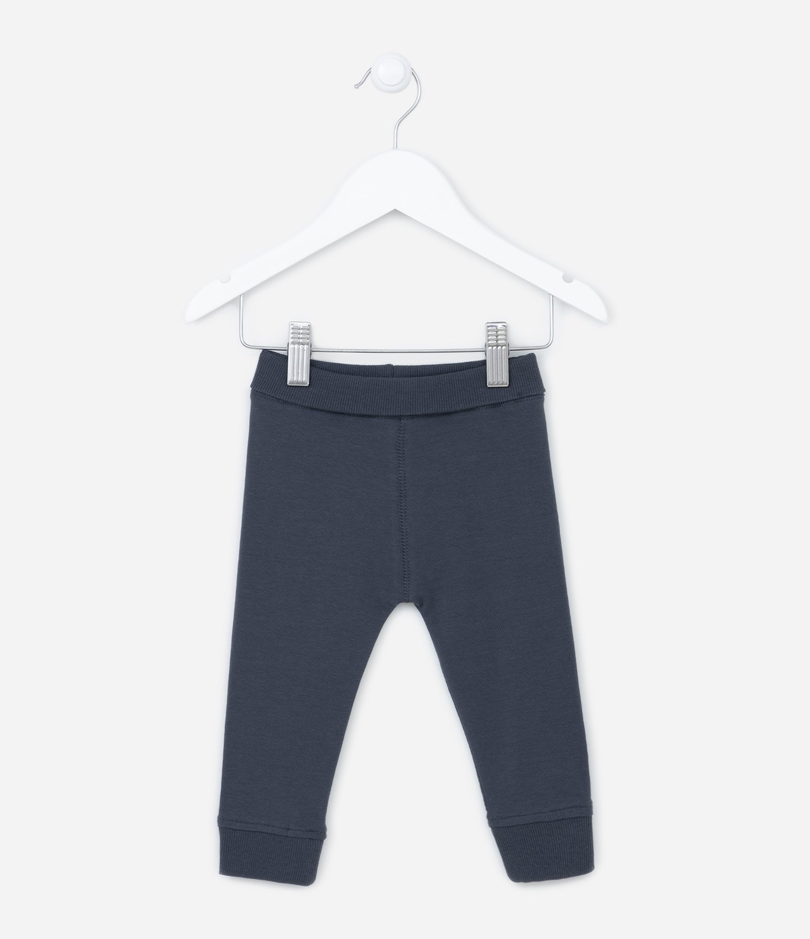 Calça Infantil com Cós Virado e Punhos Canelados - Tam RN a 18 Meses 1