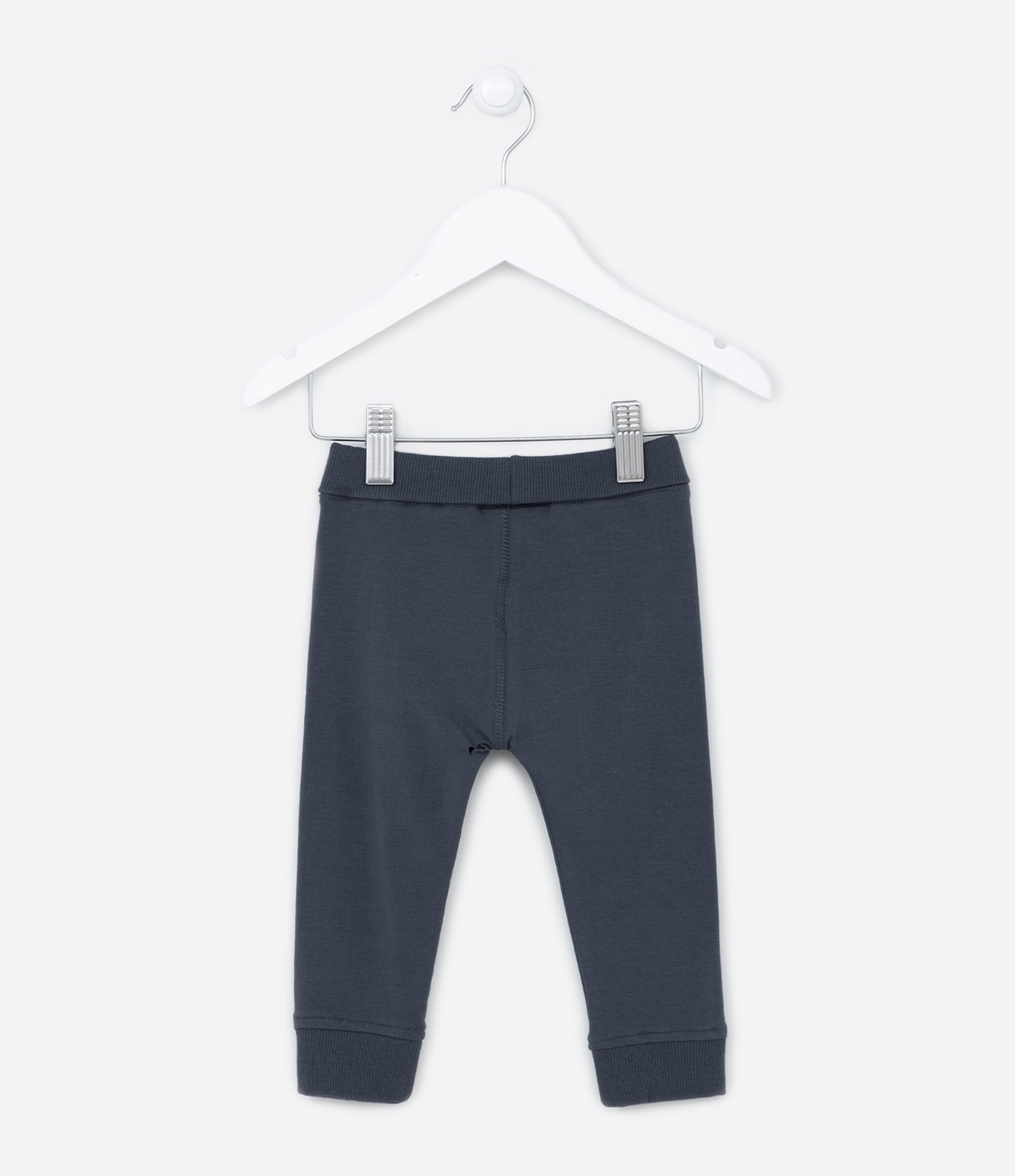 Calça Infantil com Cós Virado e Punhos Canelados - Tam RN a 18 Meses 2