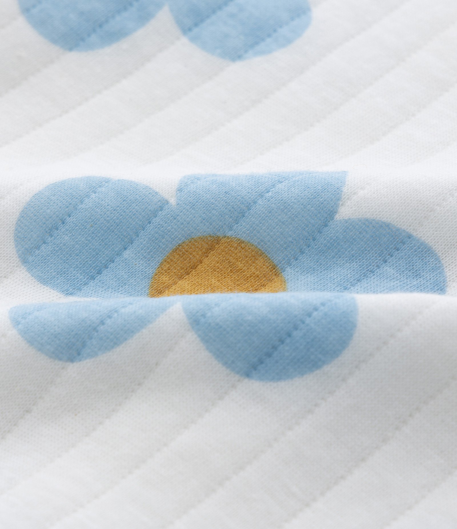 Macacão Infantil Canelado com Estampa Margaridas - Tam 0 a 18 Meses Branco 5