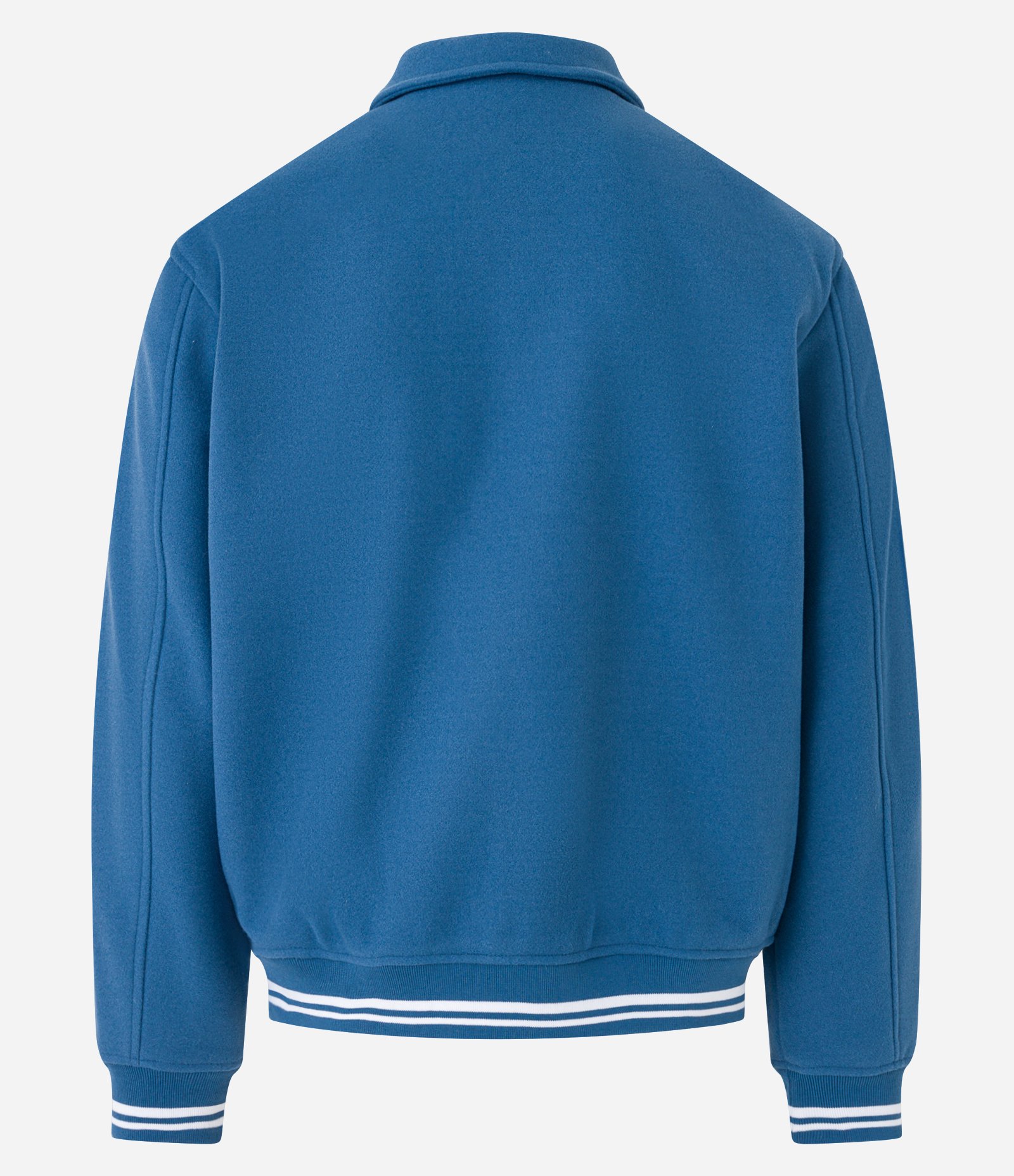 Jaqueta Bomber em Polivelour com Patch College e Bolsos Azul 8