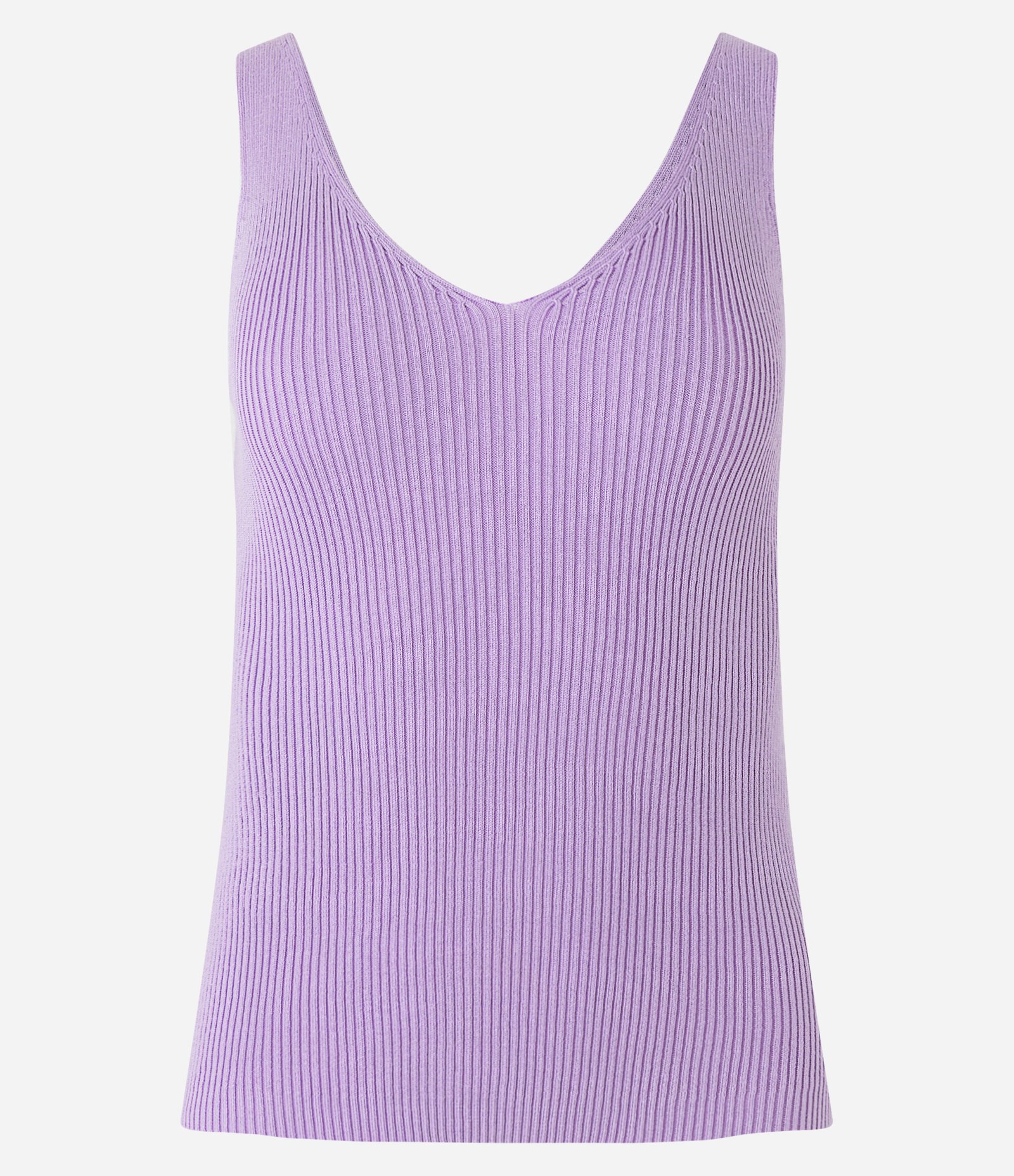 Blusa Regata Canelada em Tricô Leve com Decote V 6