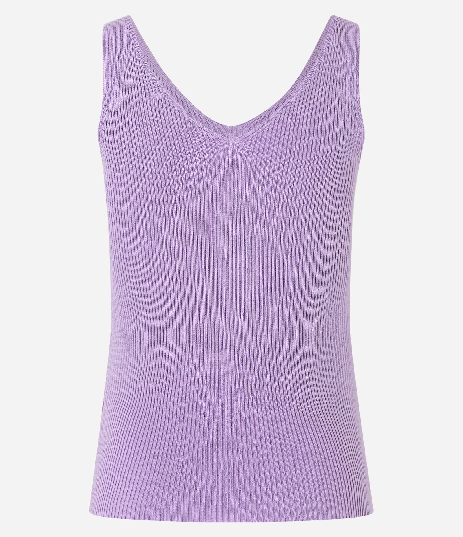 Blusa Regata Canelada em Tricô Leve com Decote V 8