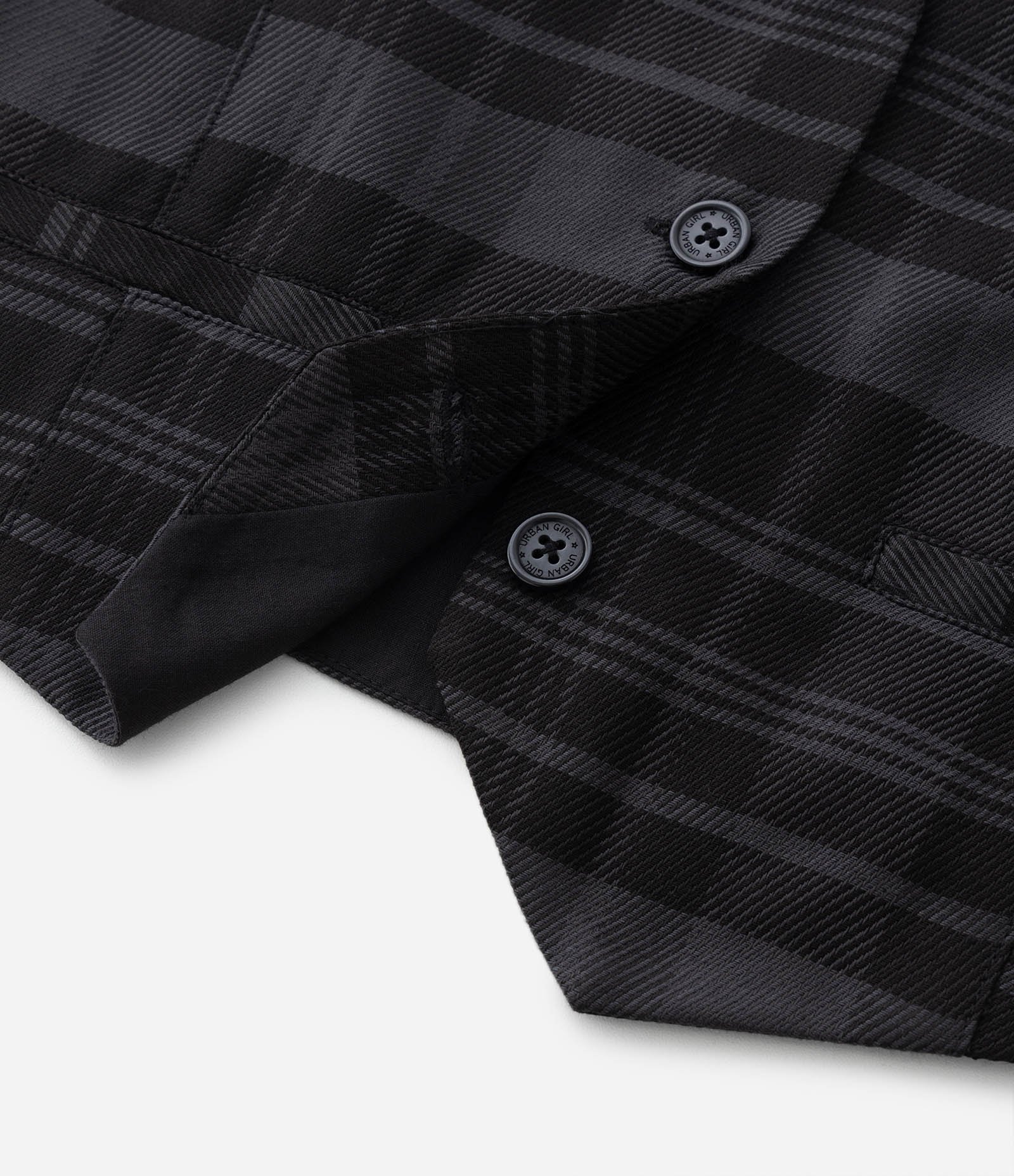 Colete Infantil em Viscose com Estampa Xadrez - Tam 5 a 14 anos Preto 4