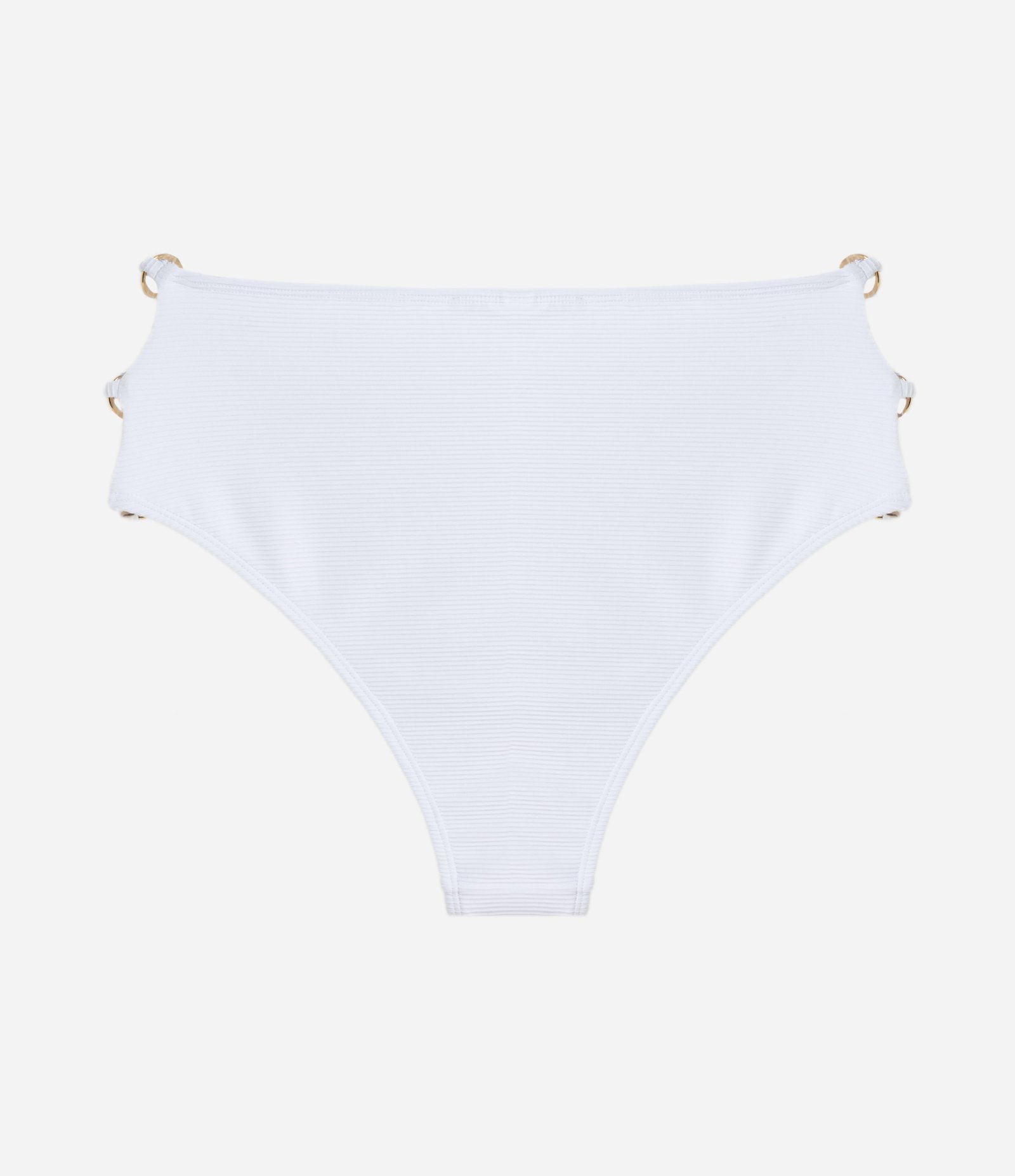 Biquíni Calcinha Hot Pants em Poliamida com Detalhe Argolinhas Curve & Plus Size Branco 5