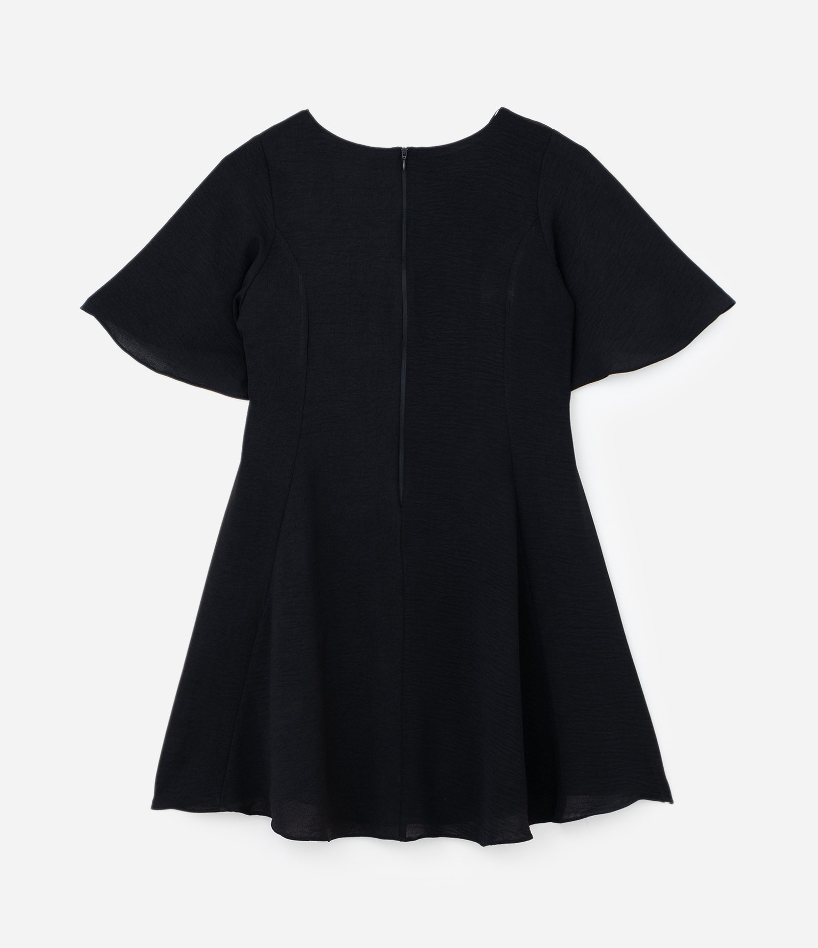 Vestido Curto em Crepe com Manga Ampla Curve & Plus Size Preto 6