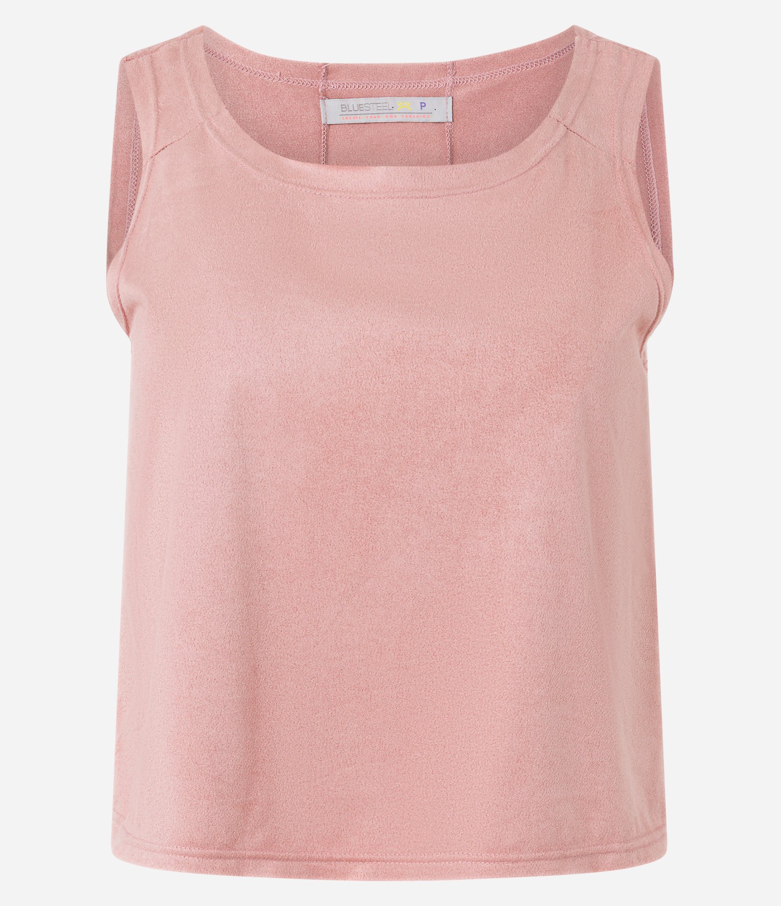 Blusa Regata com Decote Redondo e Alça Larga Rosa 5