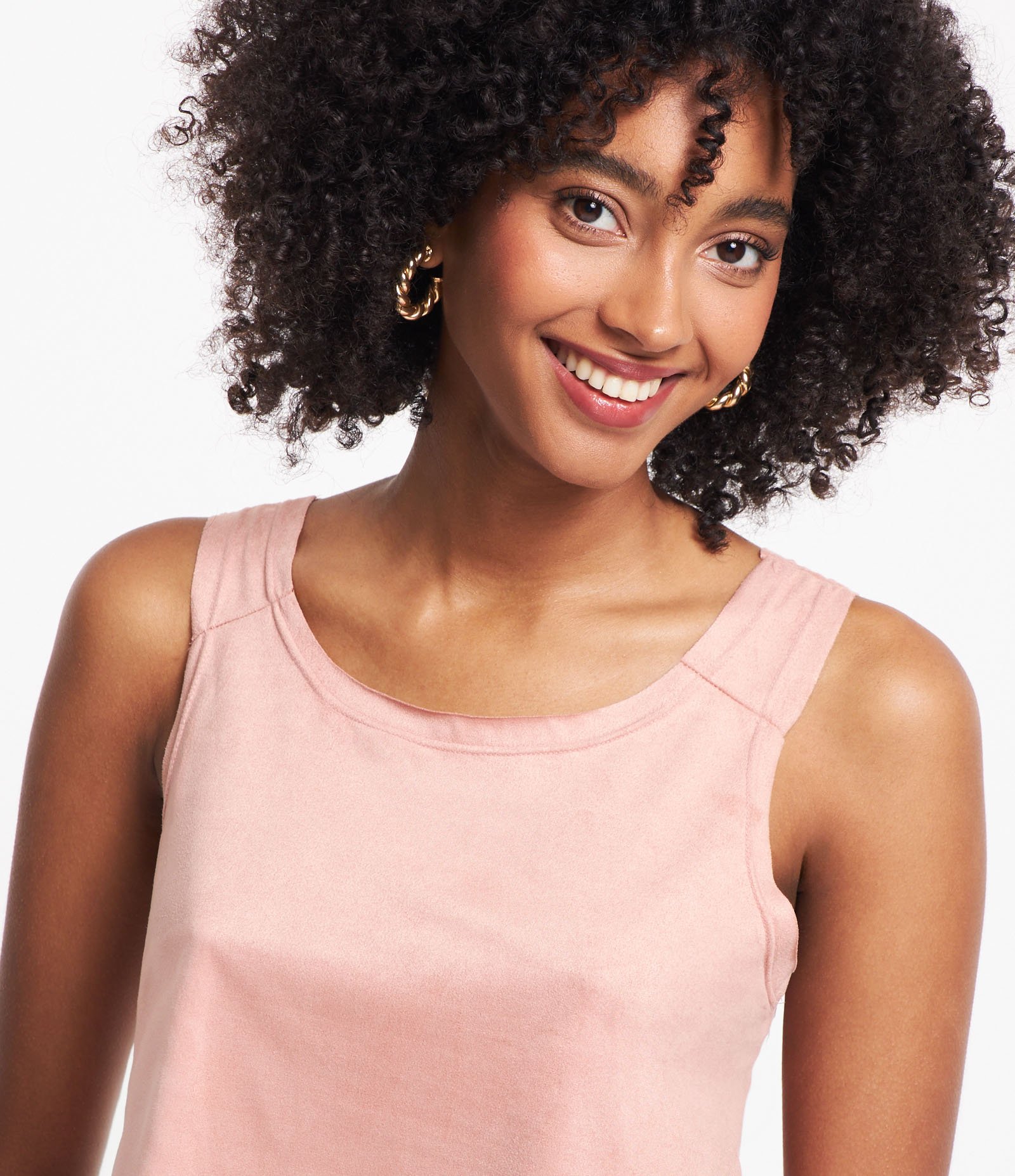 Blusa Regata com Decote Redondo e Alça Larga Rosa 4