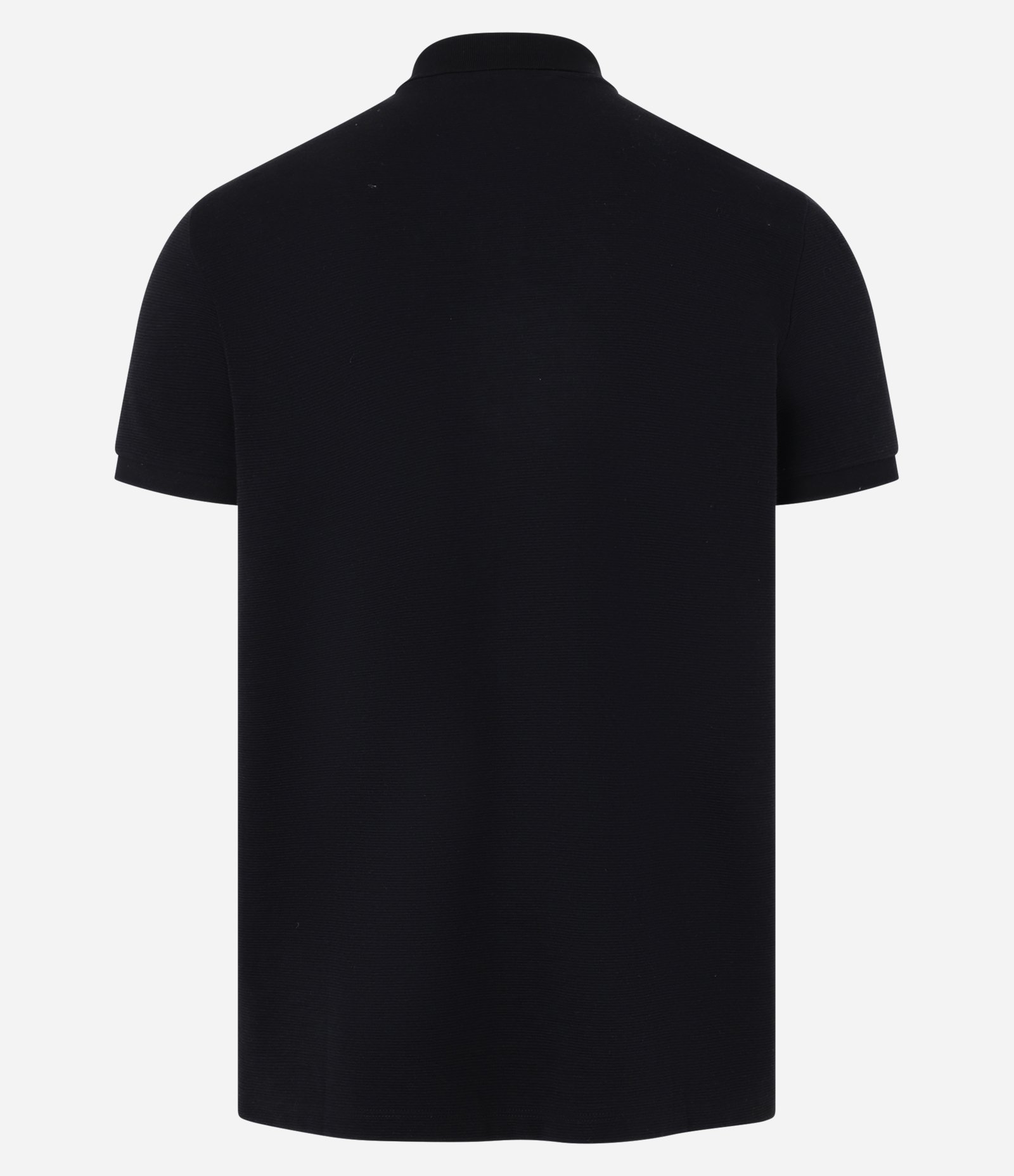 Camisa Polo Slim com Botões e Textura Canelada Preto 6