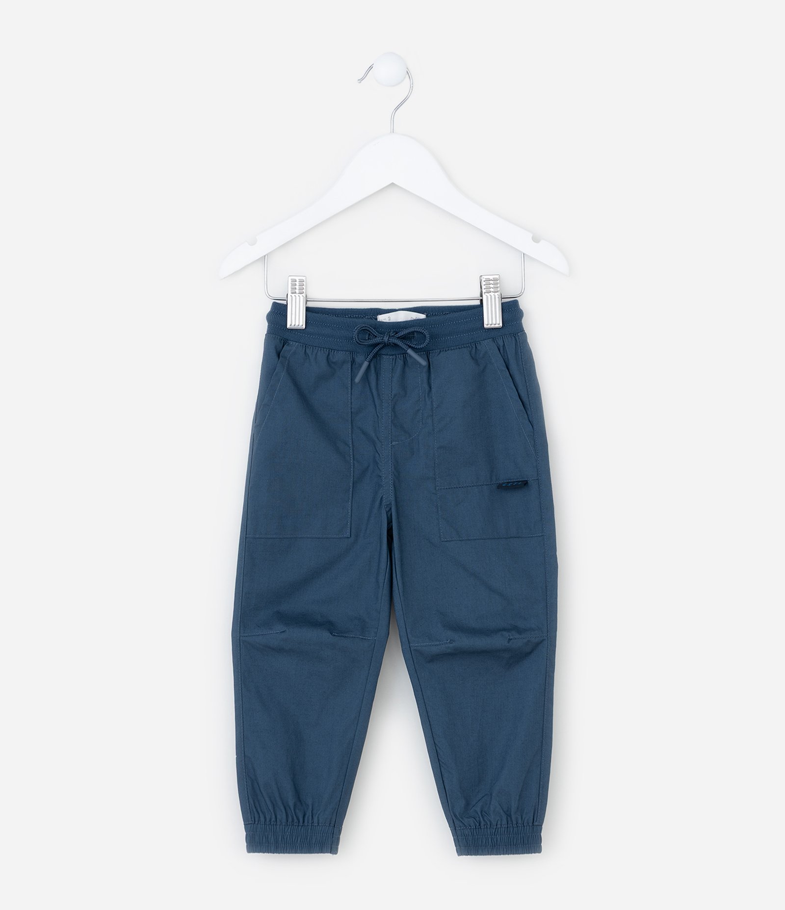 Calça Infantil em Sarja com Bolsos e Recortes - Tam 1 a 5 anos Azul 2