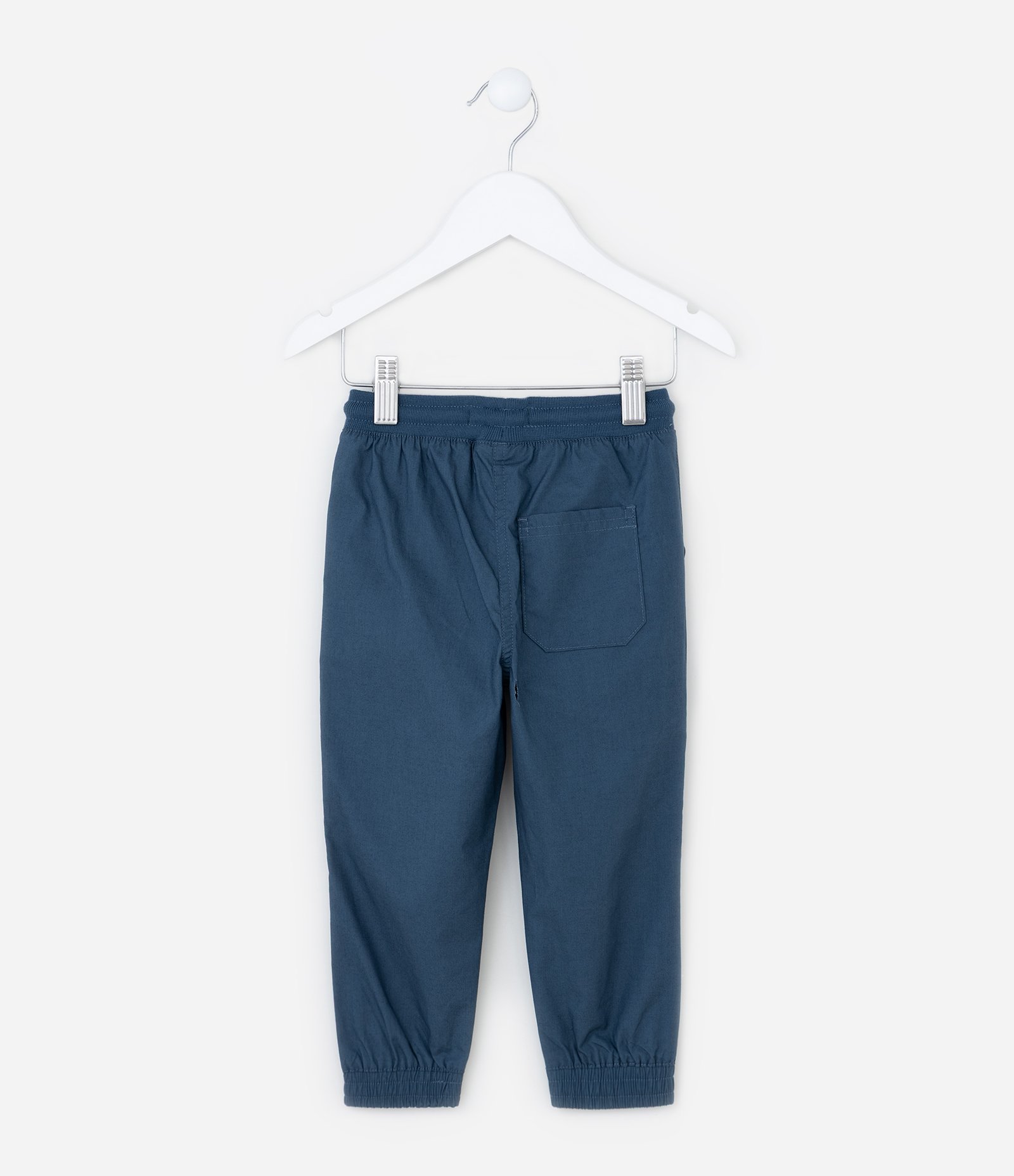 Calça Infantil em Sarja com Bolsos e Recortes - Tam 1 a 5 anos Azul 3