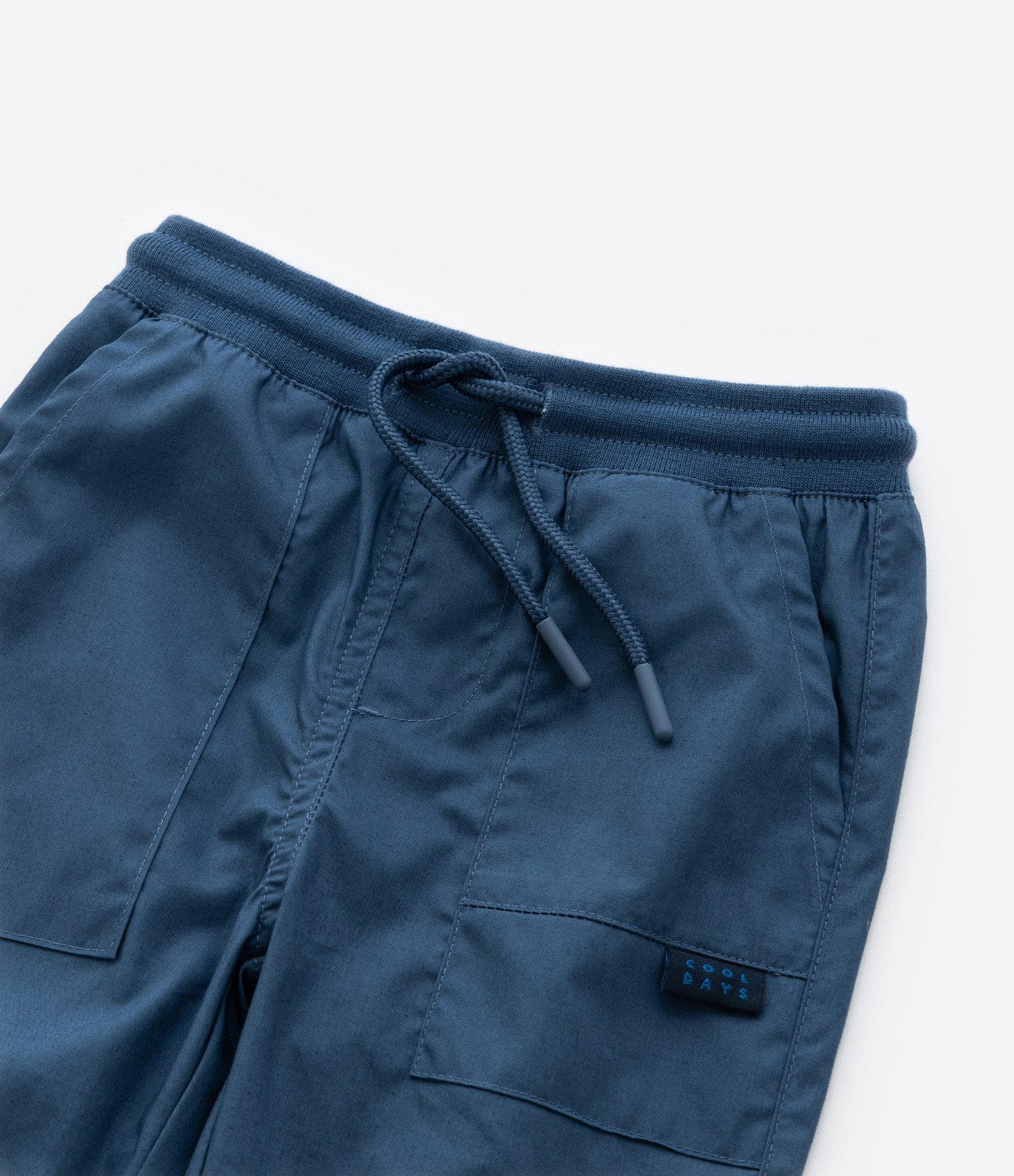 Calça Infantil em Sarja com Bolsos e Recortes - Tam 1 a 5 anos Azul 8