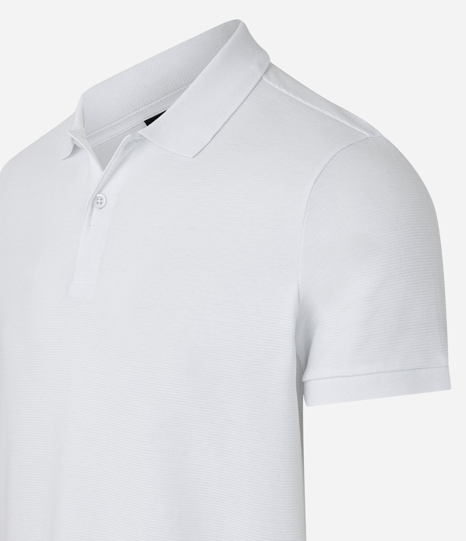Camisa Polo Slim com Botões e Textura Canelada Branco 7