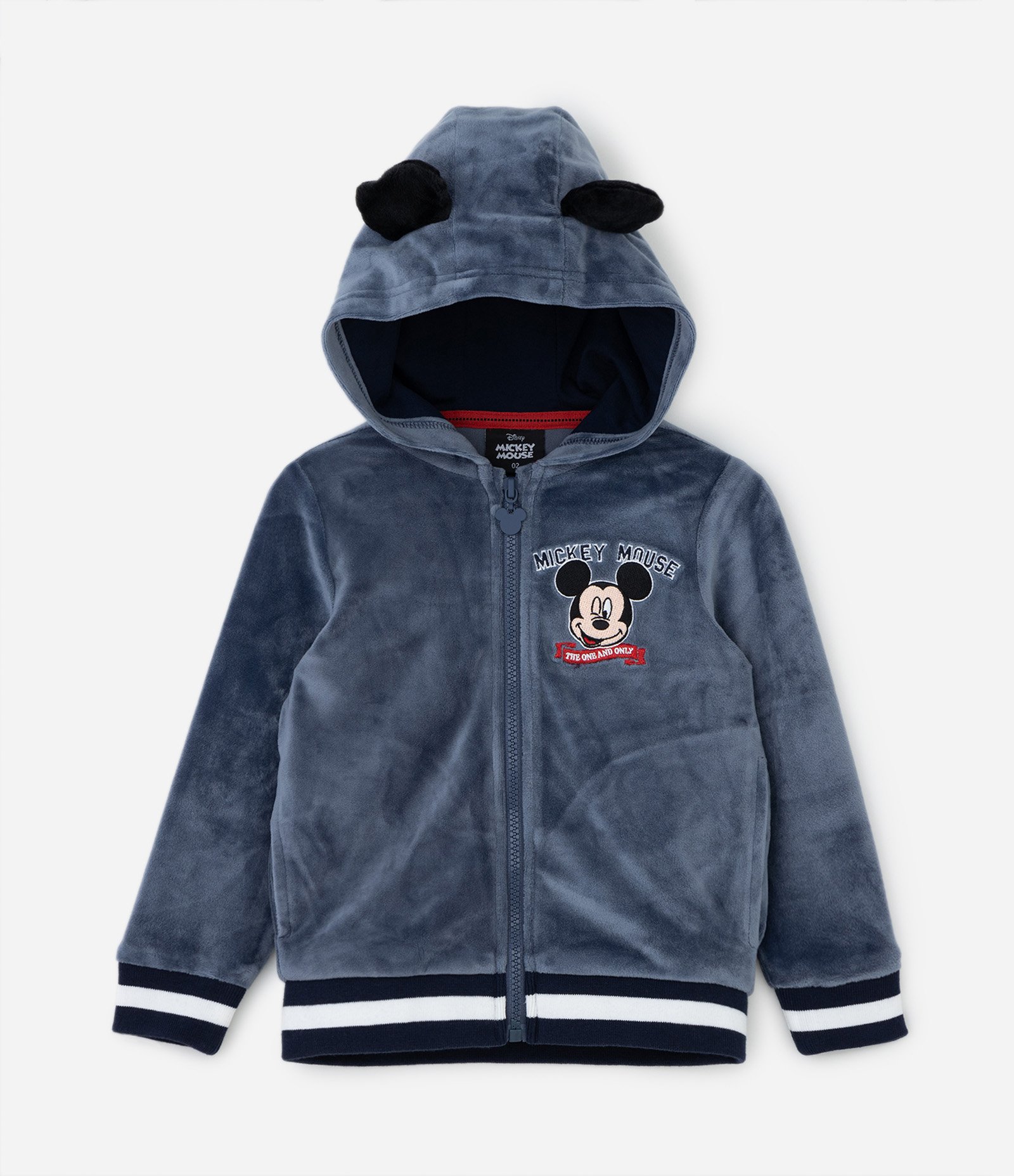 Conjunto Longo Infantil em Fleece com Bordado do Mickey - Tam 1 a 5 anos Azul 2