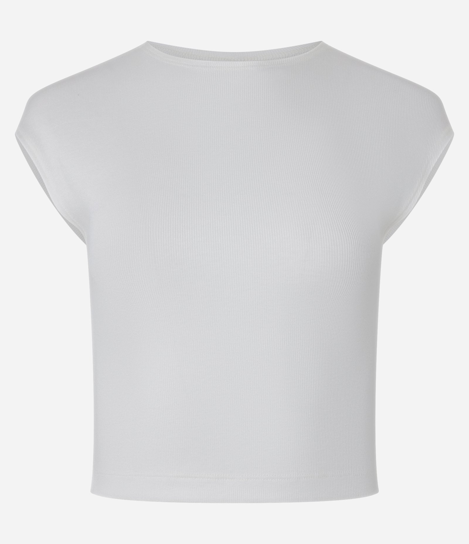 Blusa sem Manga em Ribana com Textura Caneladinha Branco 4