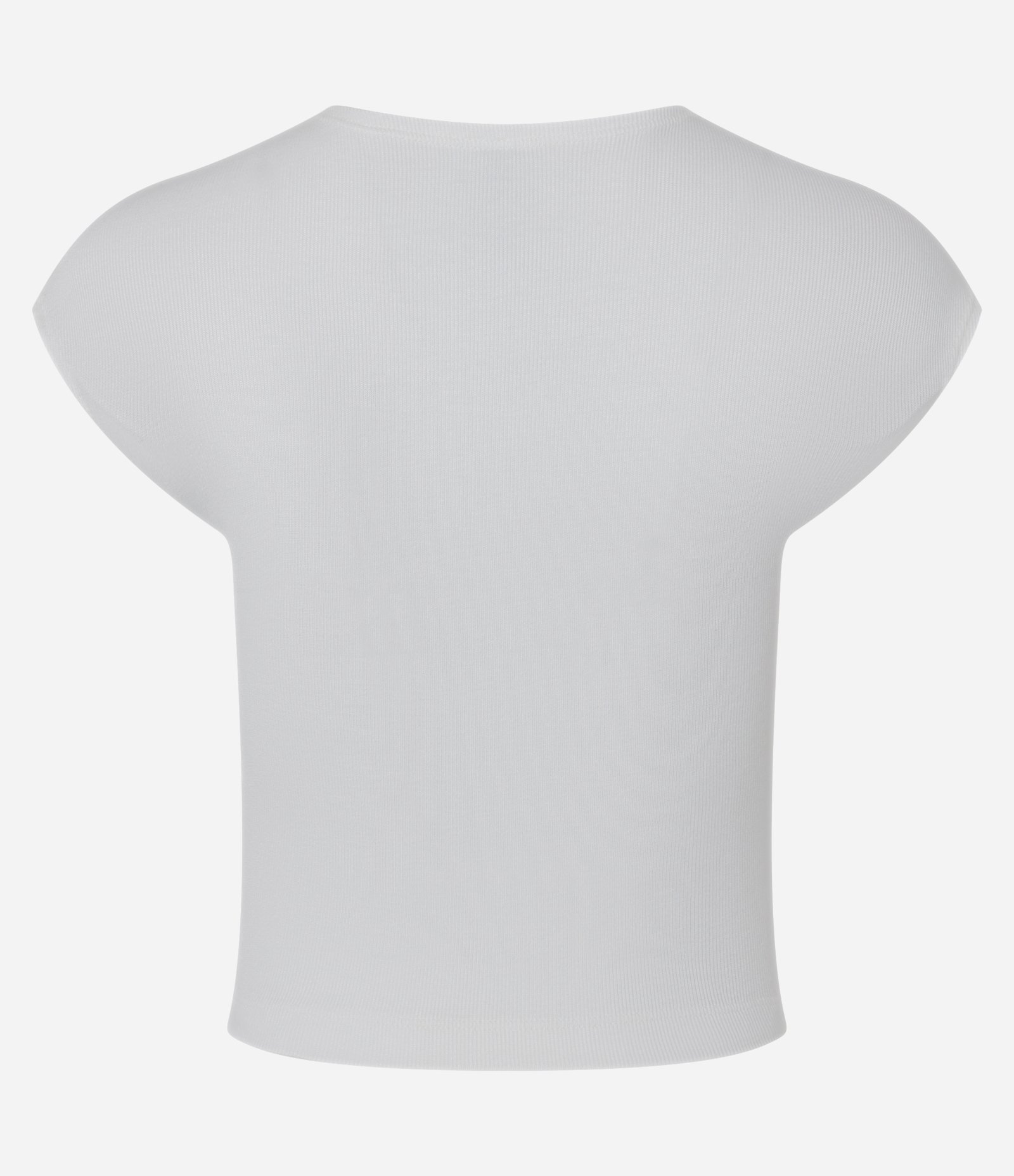 Blusa sem Manga em Ribana com Textura Caneladinha Branco 5