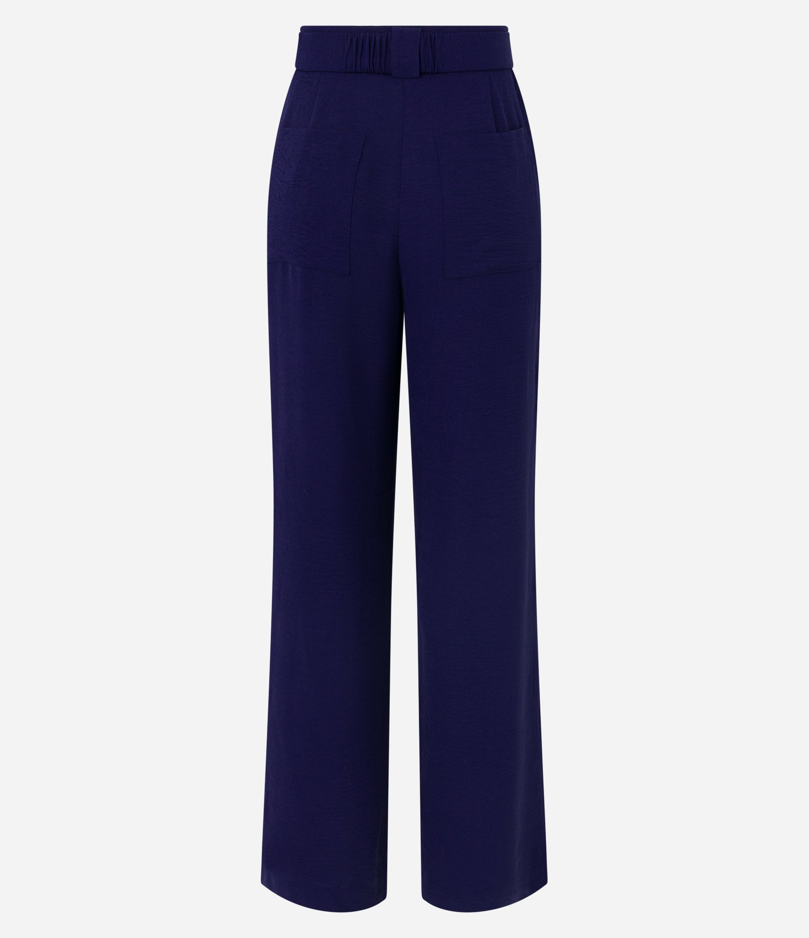 Calça Wide Leg com Cinto com Fivela de Metal Azul 5