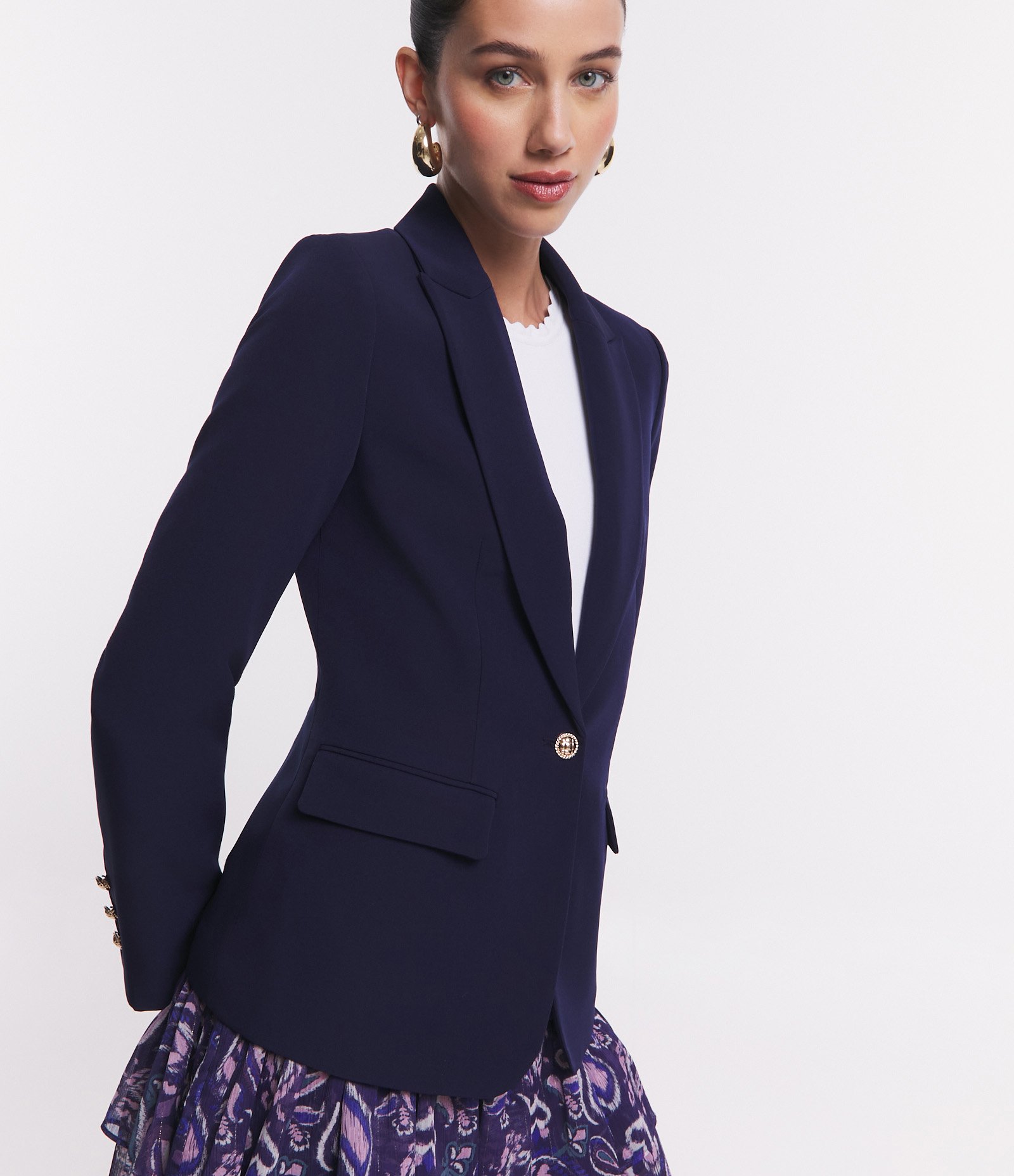 Blazer em Crepe com Botão Único e Bolso com Lapela 4