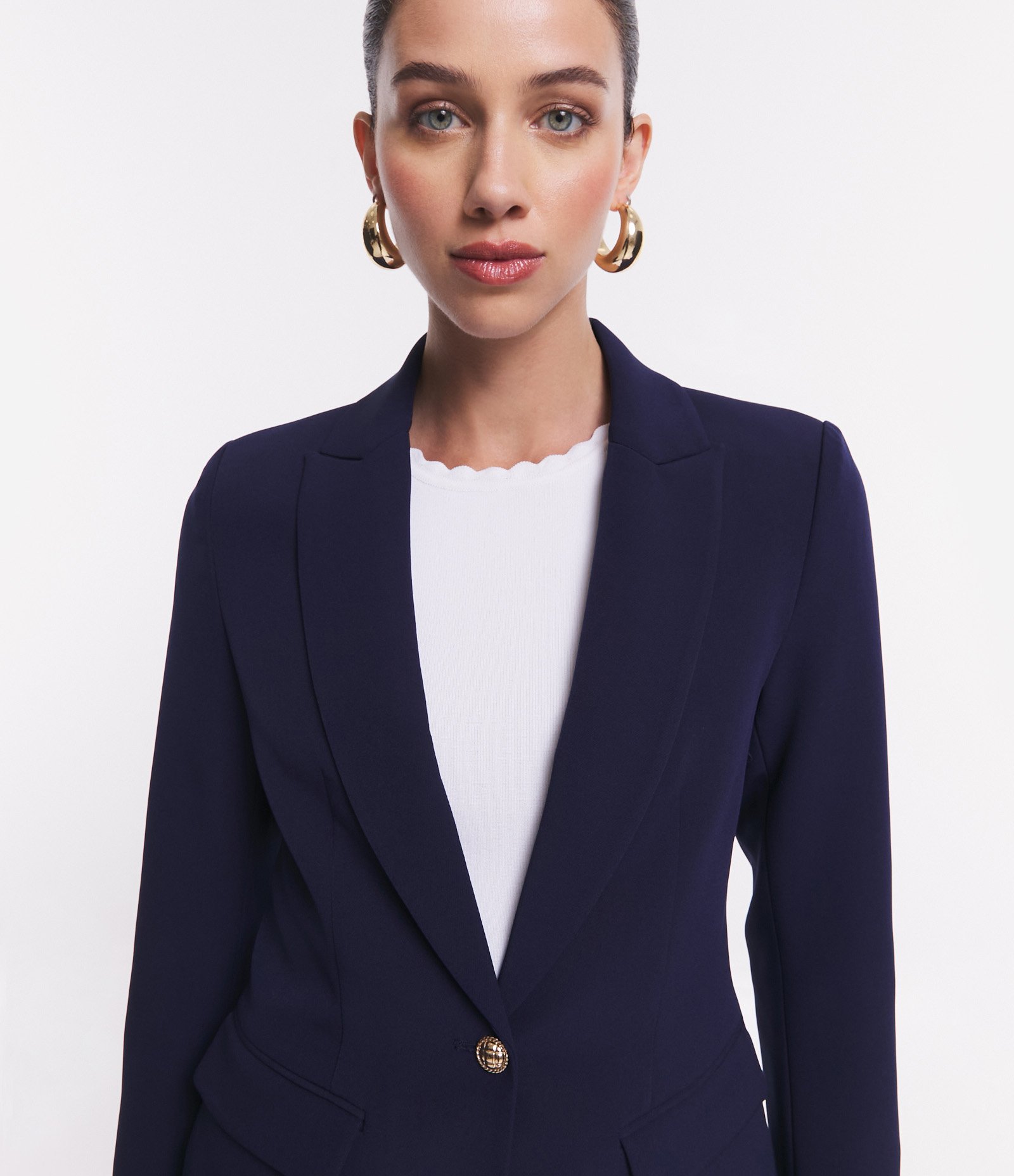 Blazer em Crepe com Botão Único e Bolso com Lapela 5