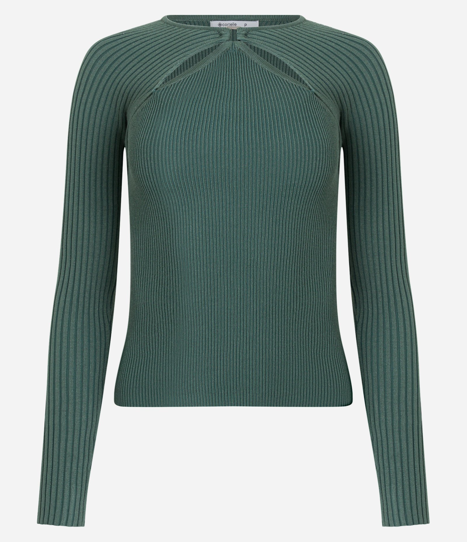 Blusa em Tricô com Detalhe Vazado na Gola e Textura Canelada Verde 6