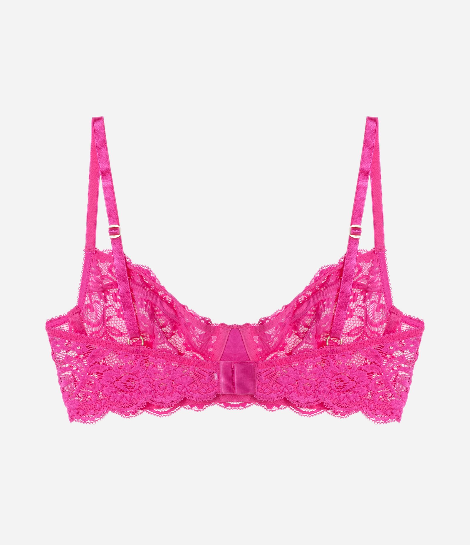 Sutiã Sem Bojo e Com Aro em Renda Floral Rosa 6