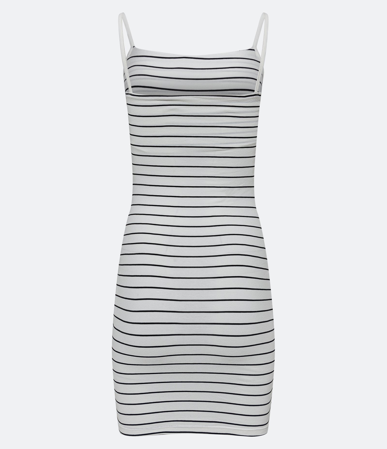 Vestido de Alcinha Curto em Algodão Listrado Branco 2
