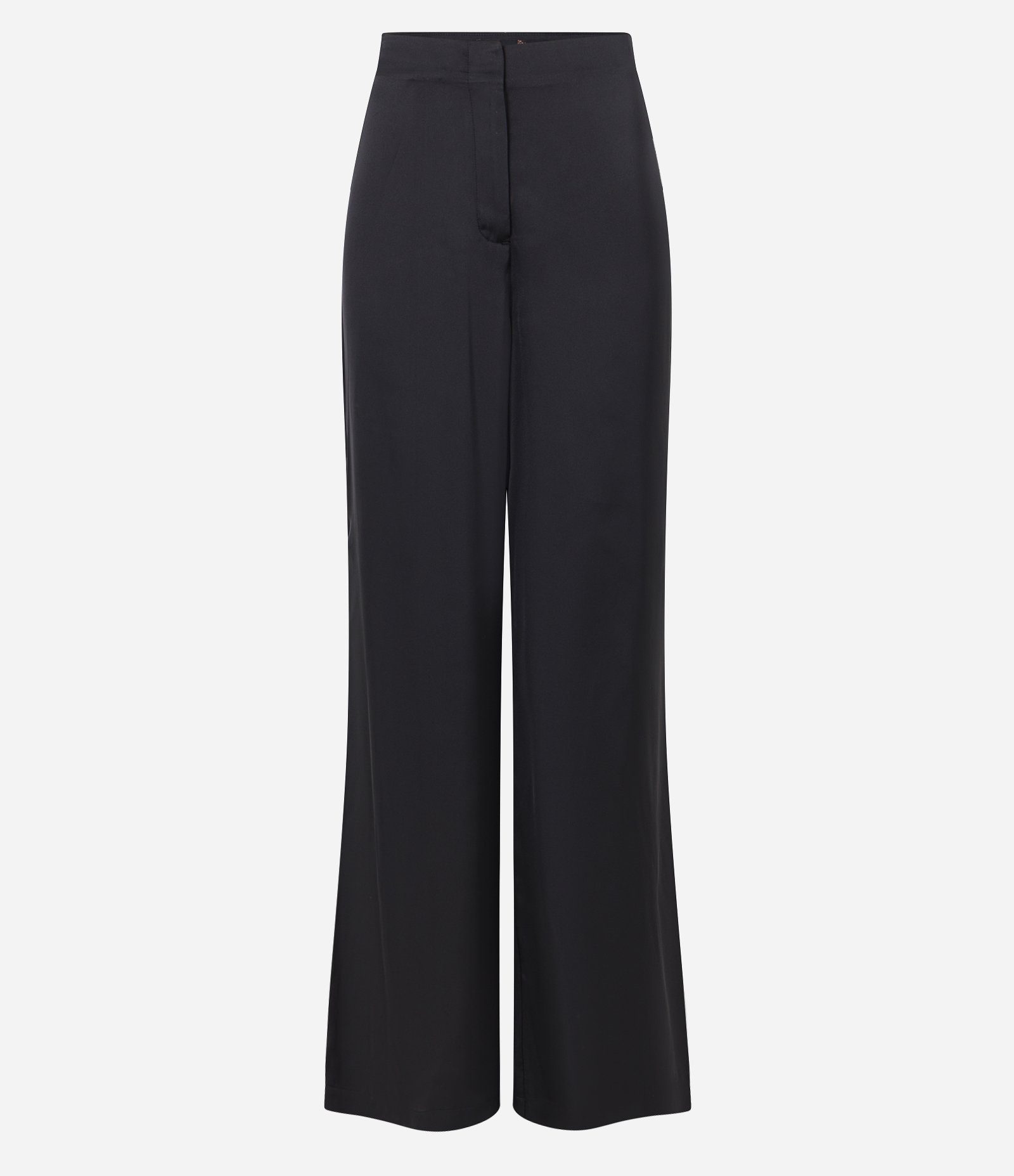 Calça Pantalona com Textura Acetinada Preto 5