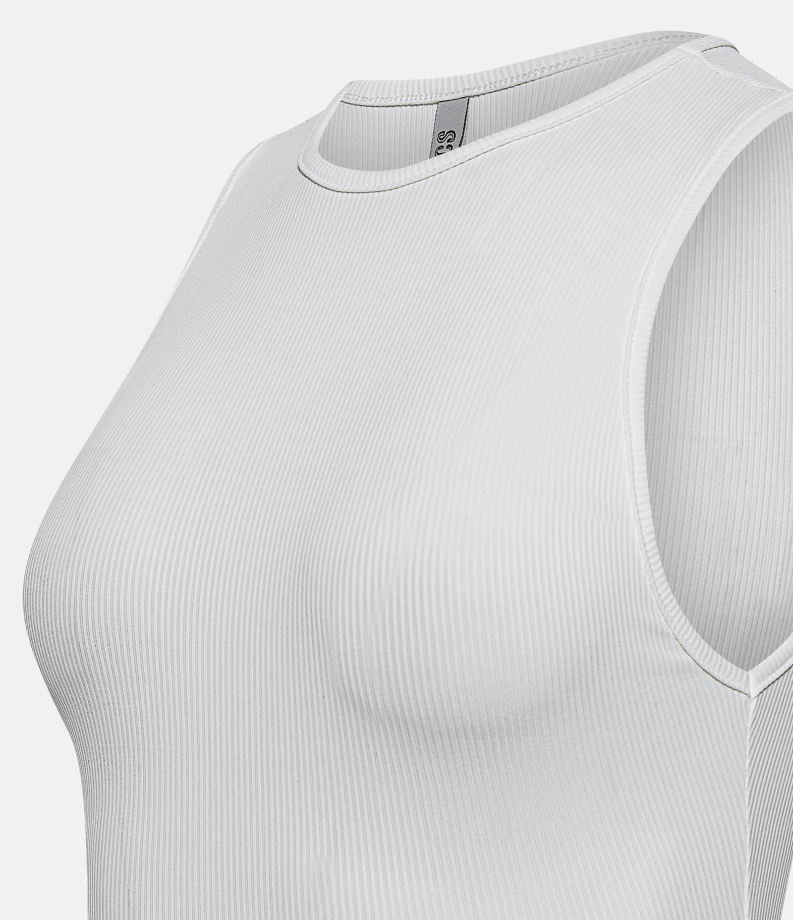 Body sem Manga em Ribana de Poliamida Branco 6