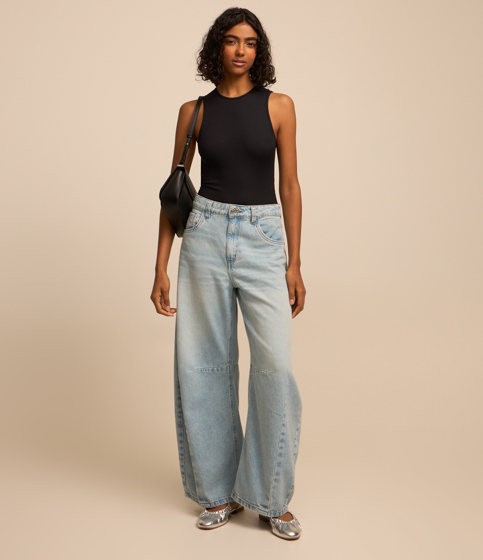 Body sem Manga em Ribana de Poliamida Preto 2