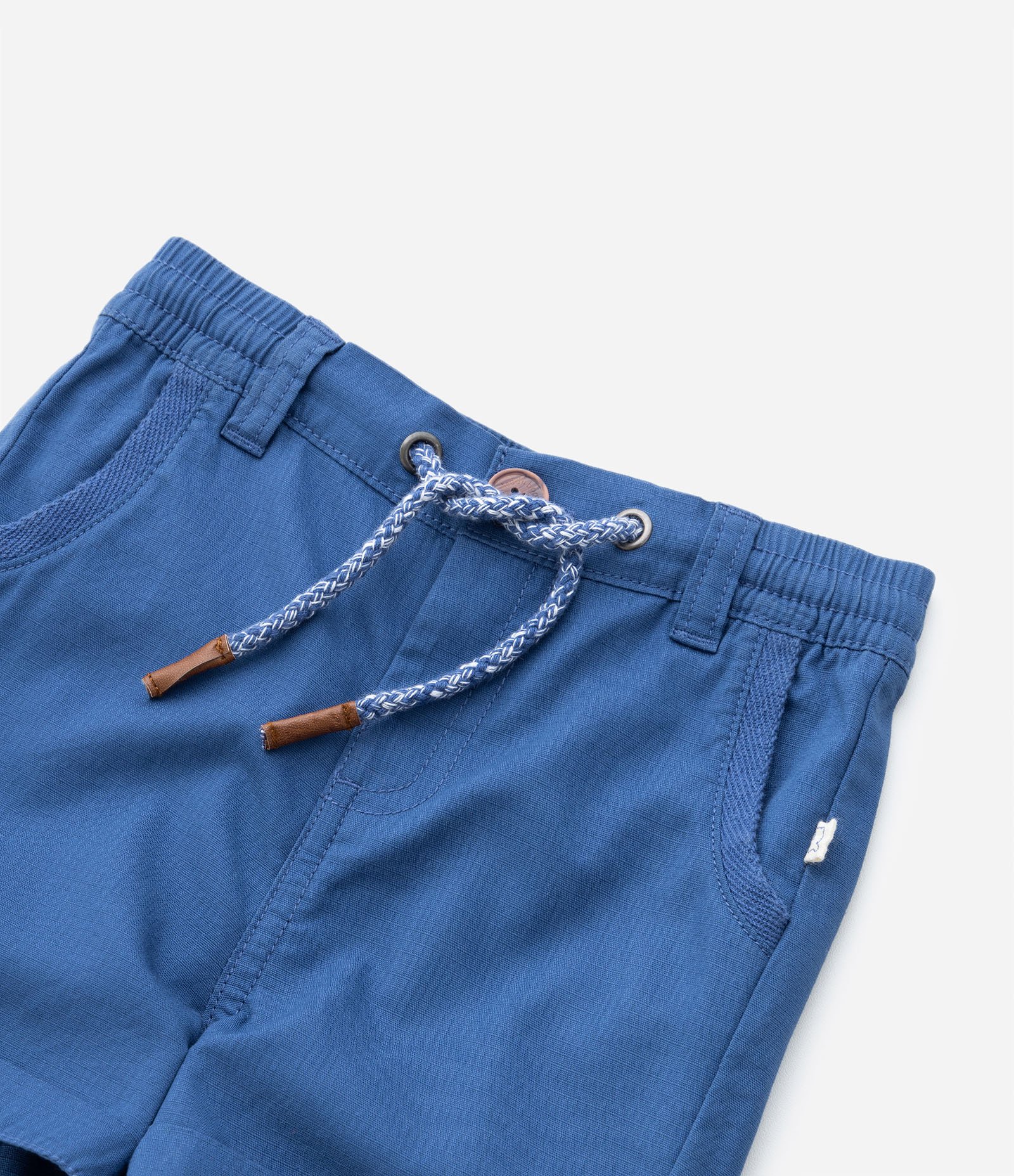 Bermuda Básica Infantil em Sarja com Cordão Bicolor - Tam 0 a 18 meses 3