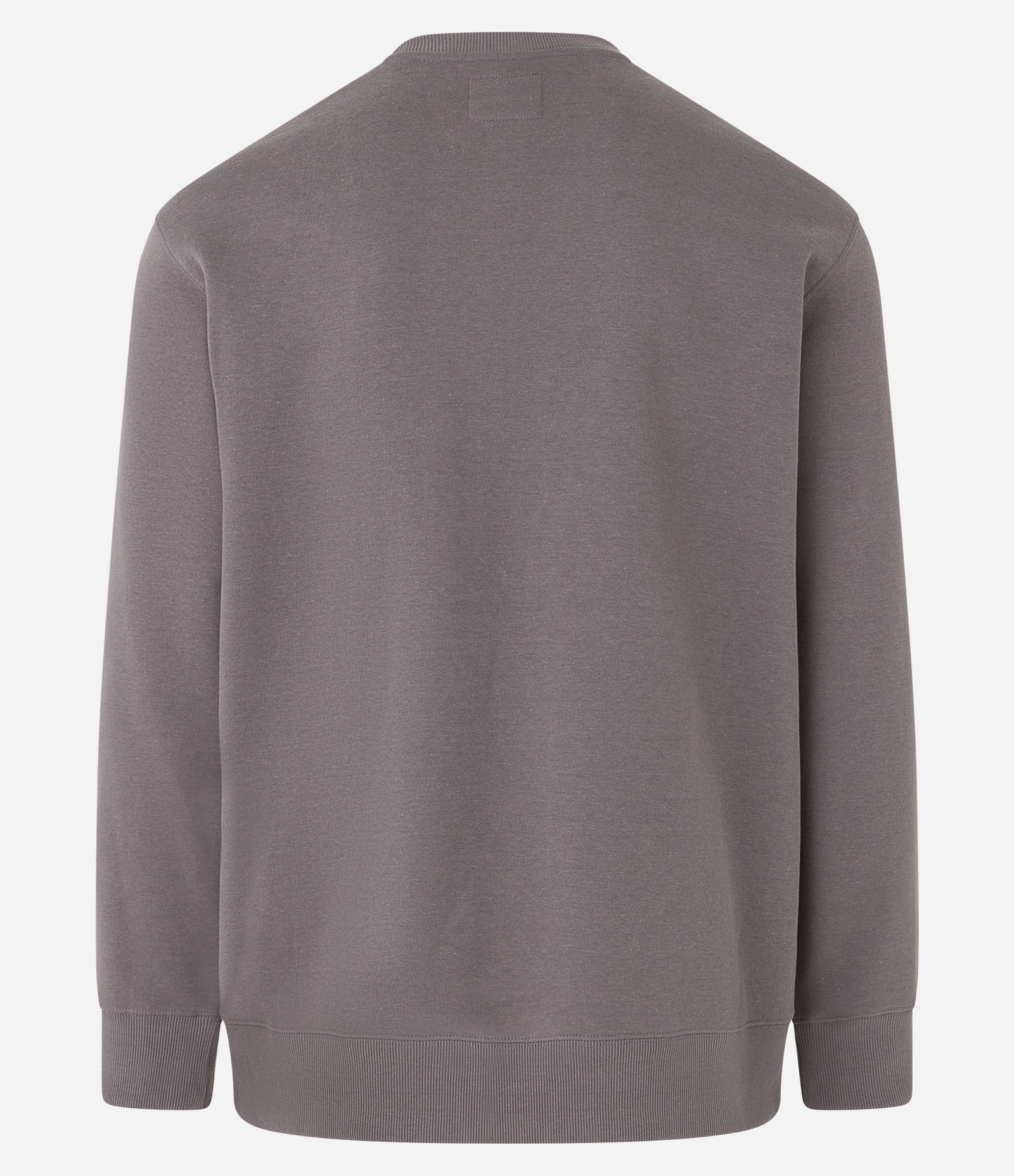 Blusão Fechado Básico em Moletom com Detalhes em Ribana Cinza 2