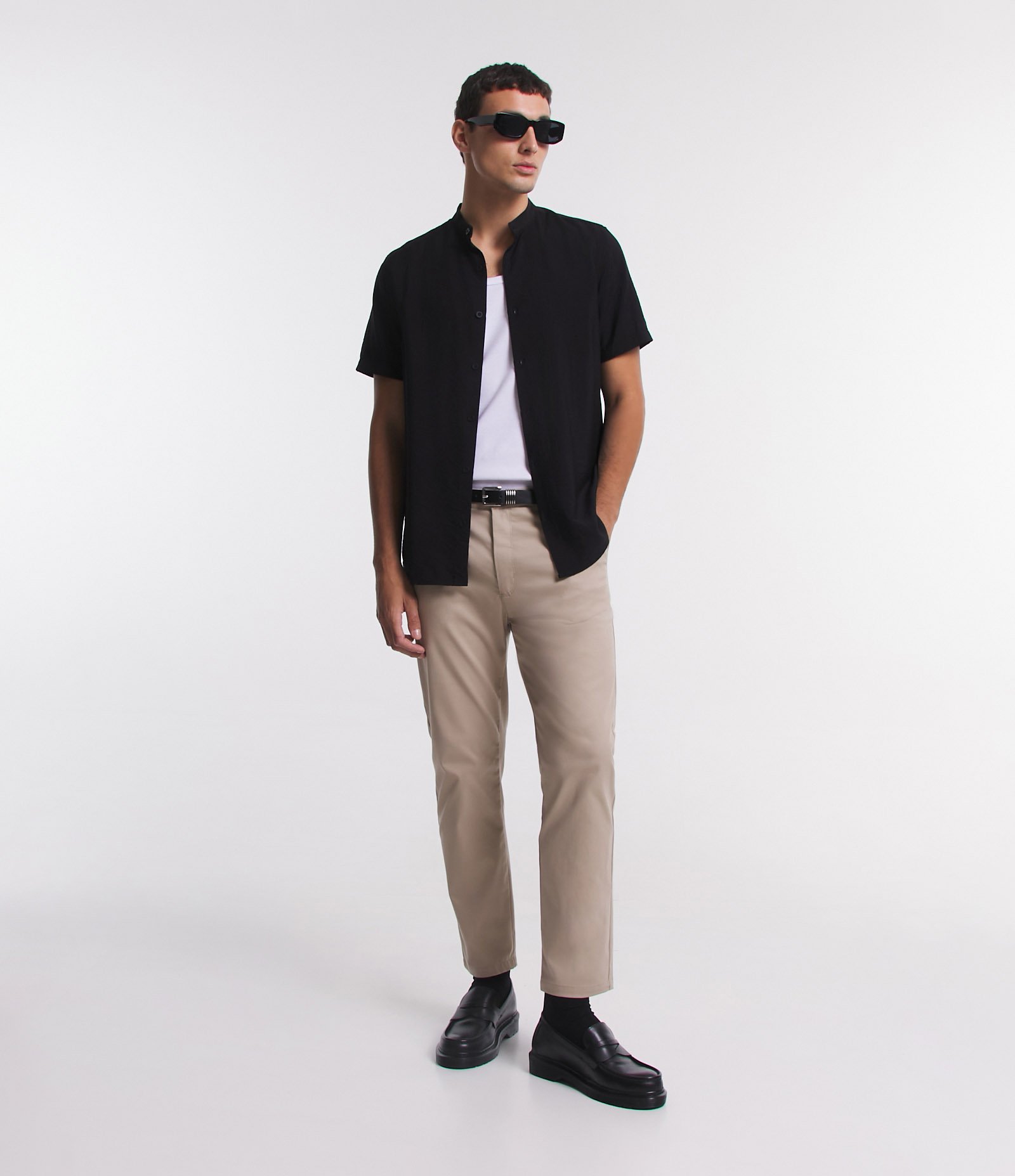 Calça Slim Sarjado Cropped Alfaiatada com Bolsos 1