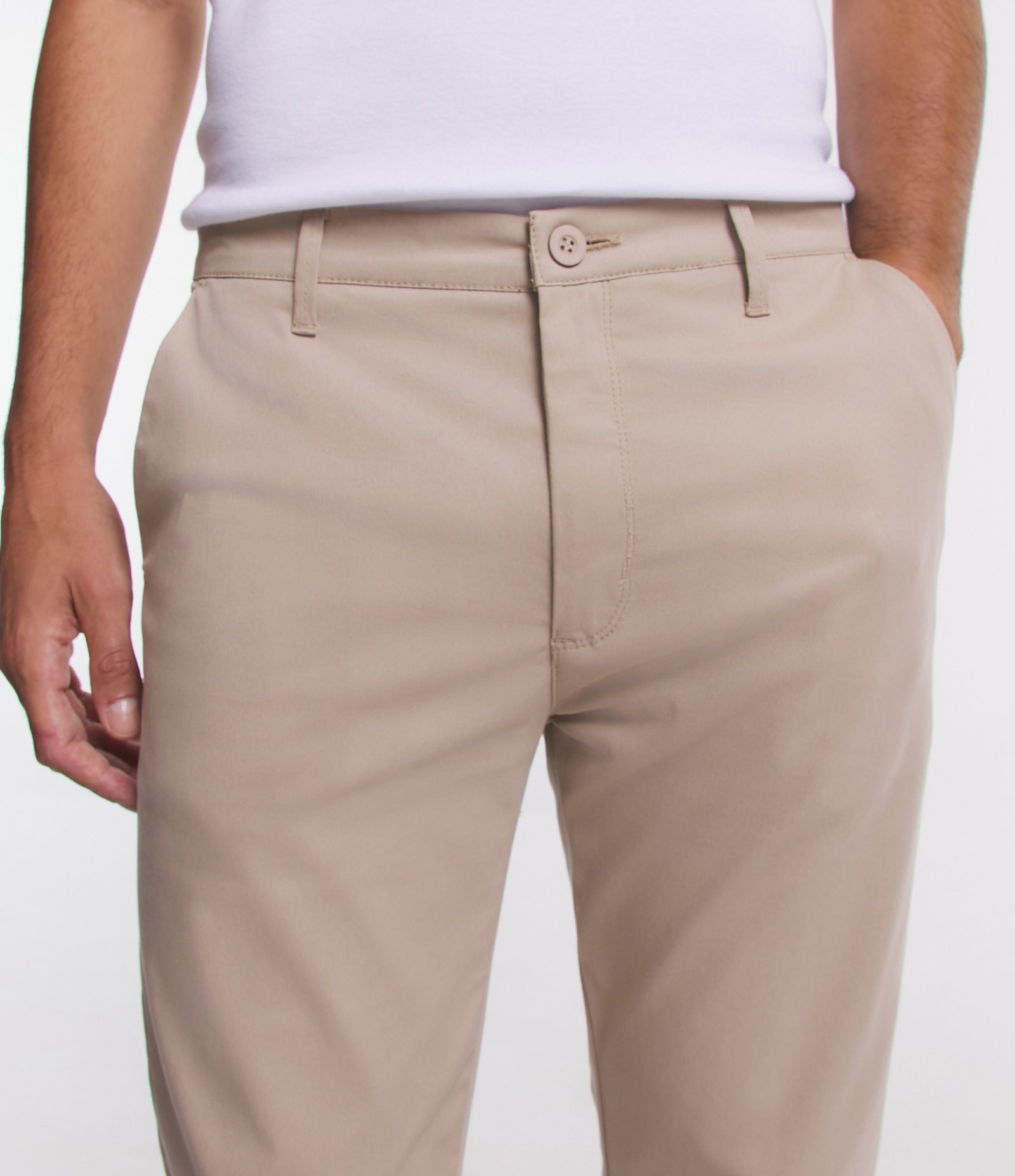 Calça Slim Sarjado Cropped Alfaiatada com Bolsos 4