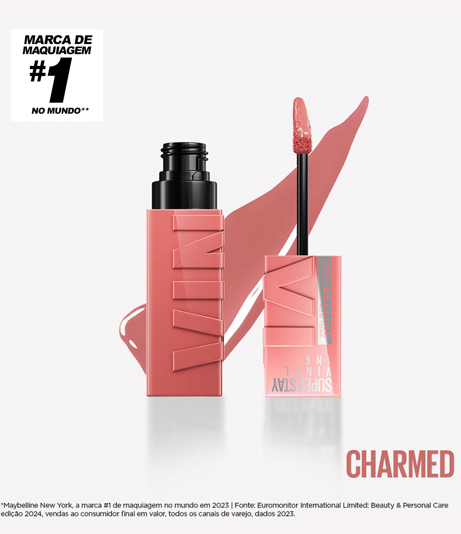 Batom Líquido NY SuperStay Vinyl Ink Maybelline Charmed 1