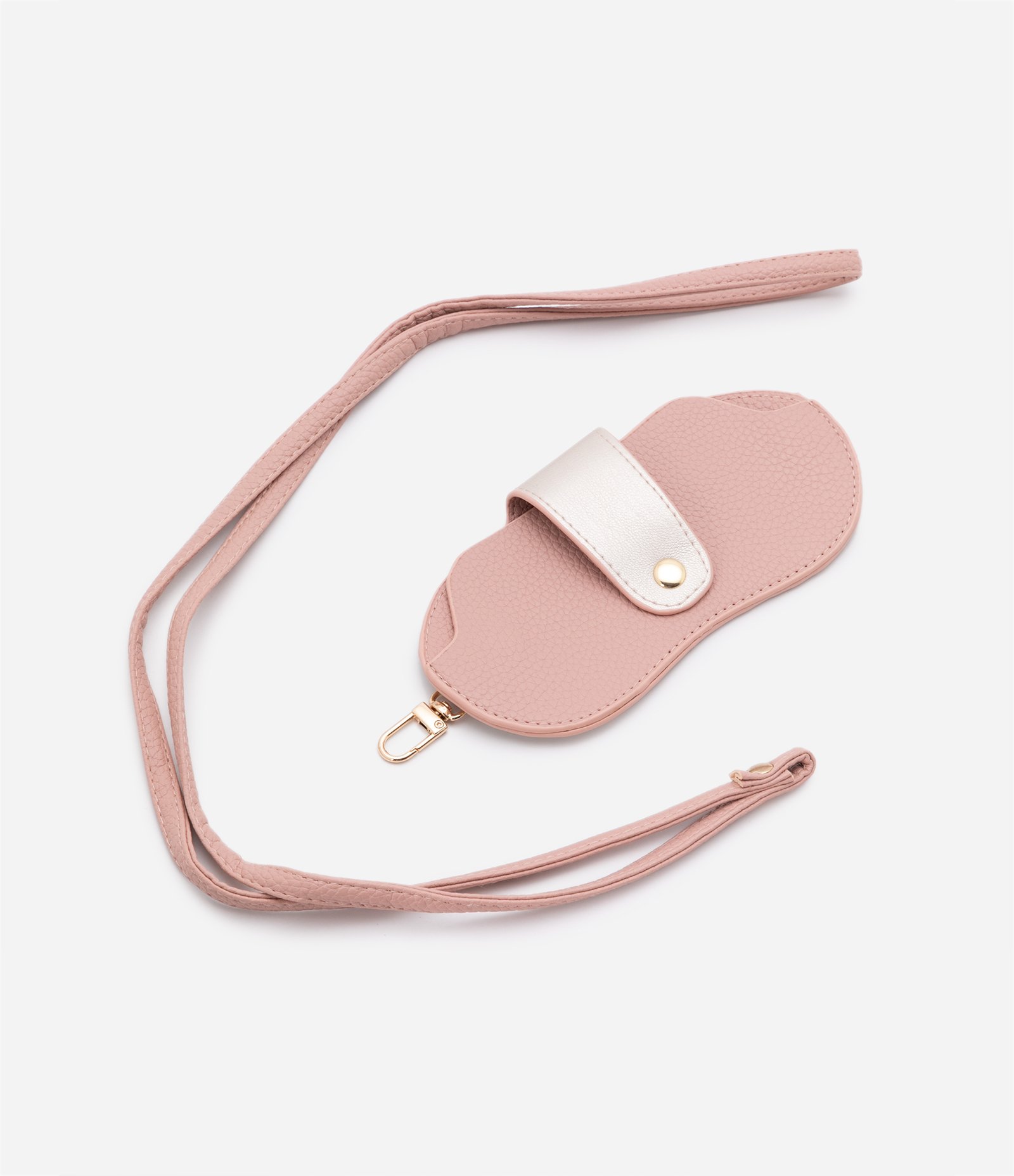 Estojo de Óculos em PU com Alça e Fechamento em Botão Rosa 2