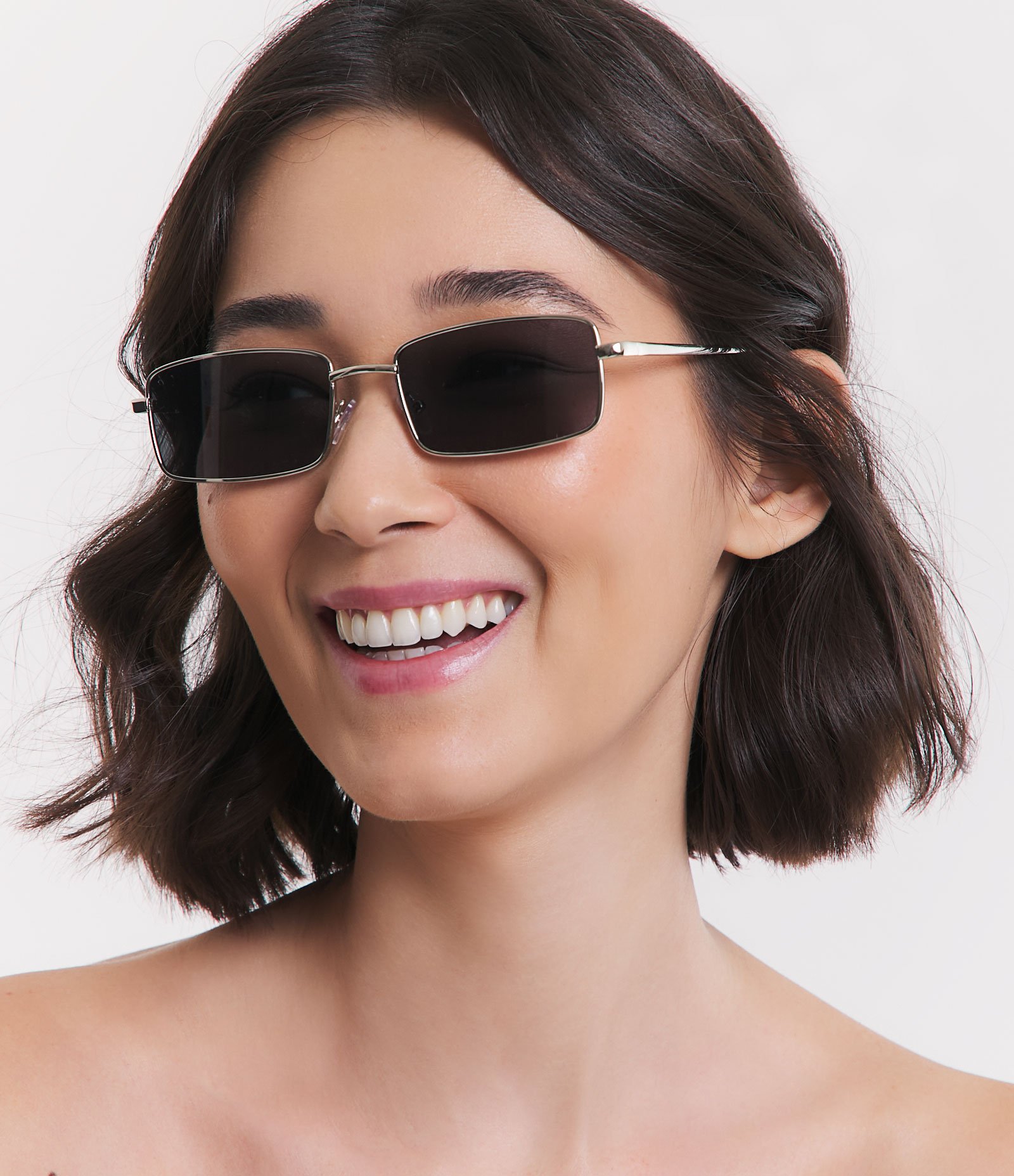 Óculos de Sol Quadrado com Lentes Fume Preto 4