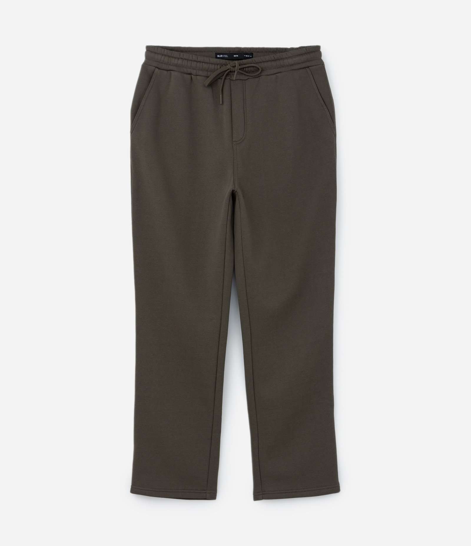 Calça Reta em Moletom com Bolsos e Amarração no Cós Verde Musgo 6