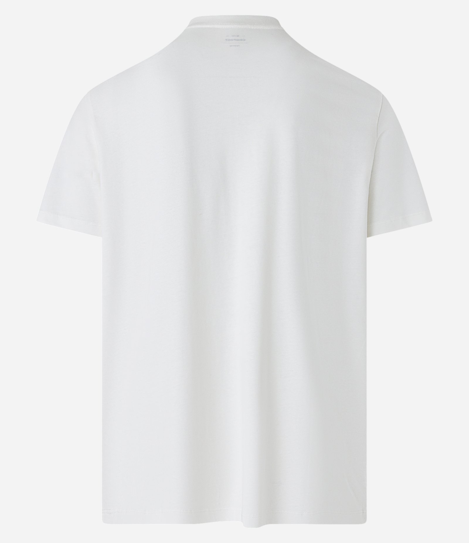 Camiseta Comfort Básica em Malhão com Etiqueta na Manga Branco 7