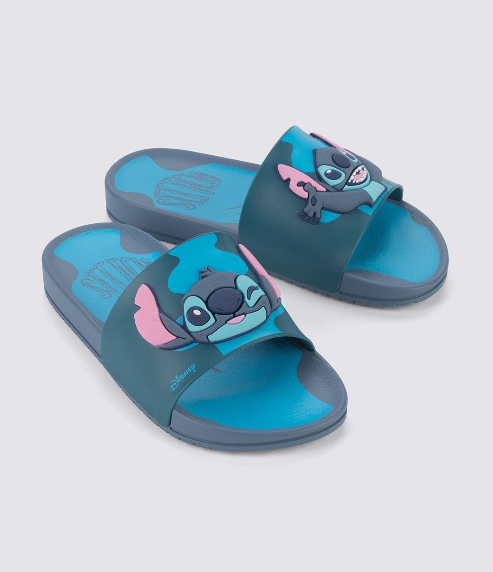 Chinelo Slide Infantil com Patch do Stitch - Tam 23/24 ao 34 Azul 1