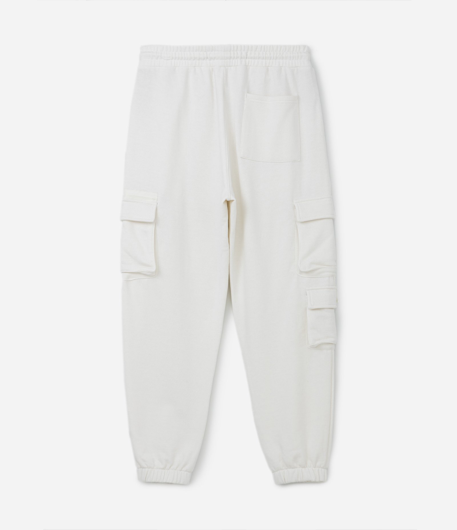 Calça Jogger em Moletom com Bolsos Táticos Branco 2