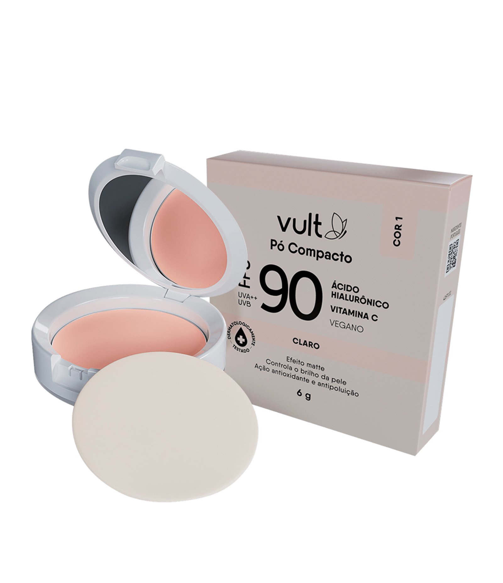 Pó Facial Compacto com FPS 90 Vult 1