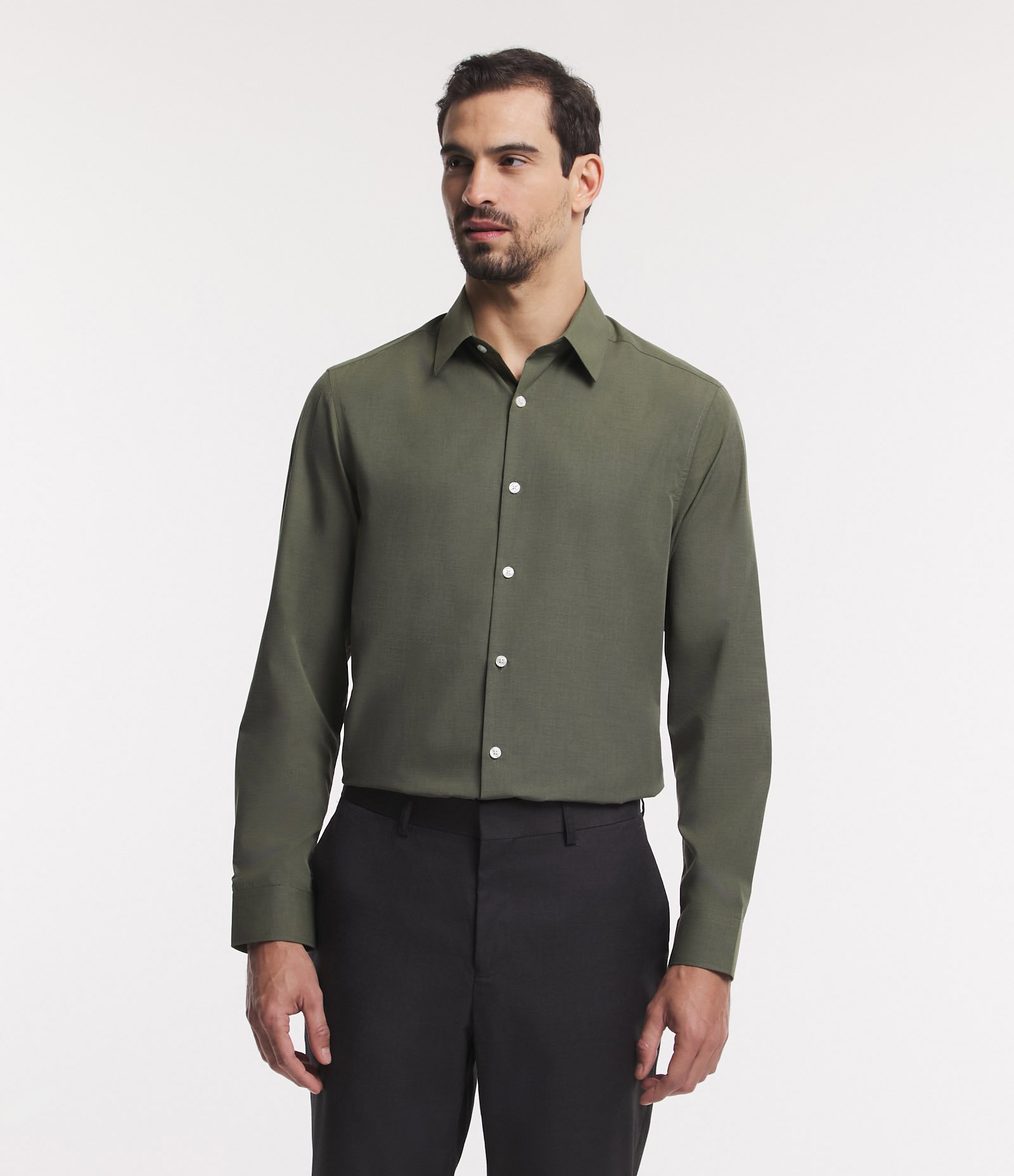 Camisa Regular Básica em Algodão com Fil a Fil 1